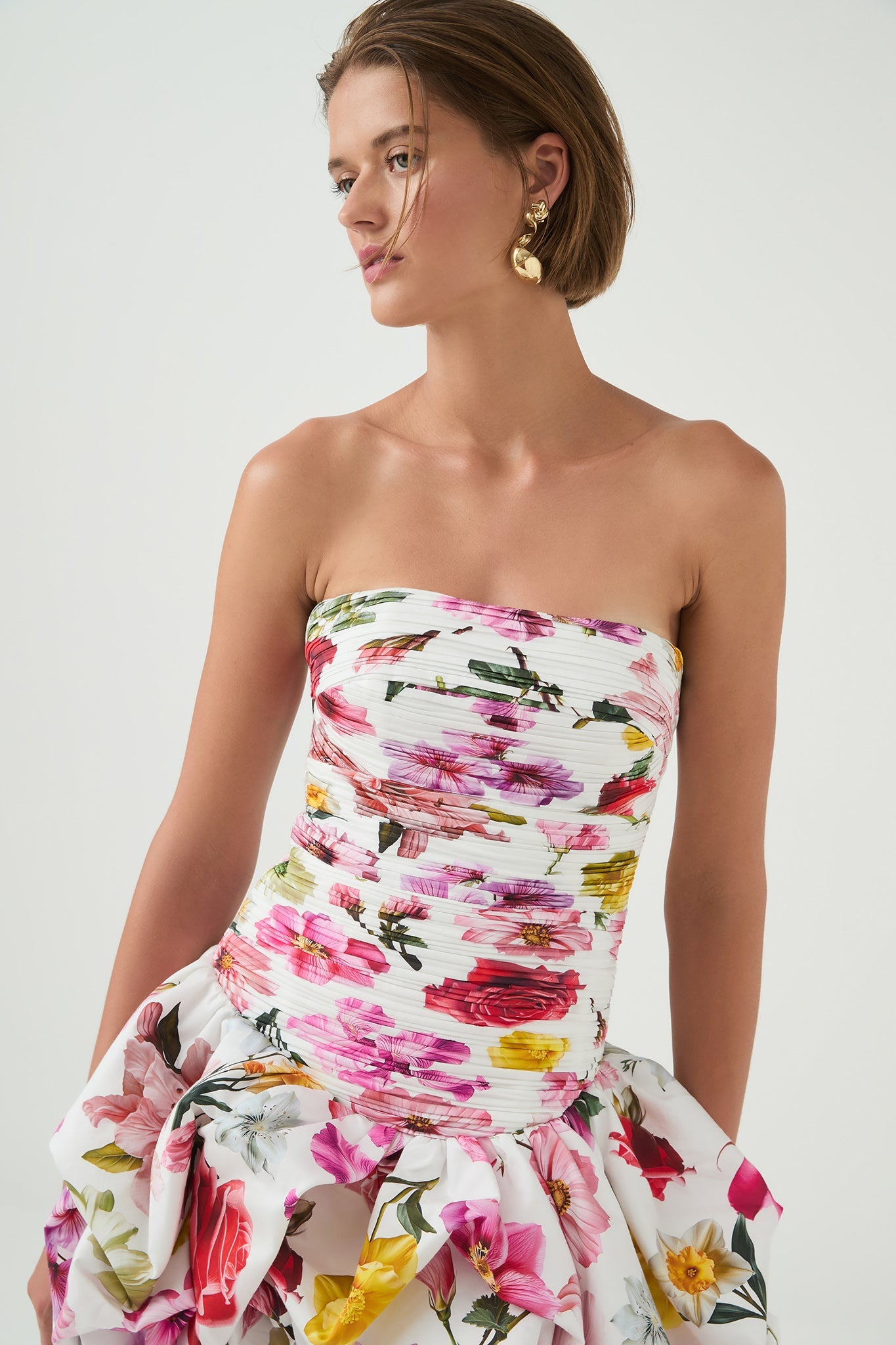 VIOLETTE BUBBLE HEM MINI DRESS FOR PARTY