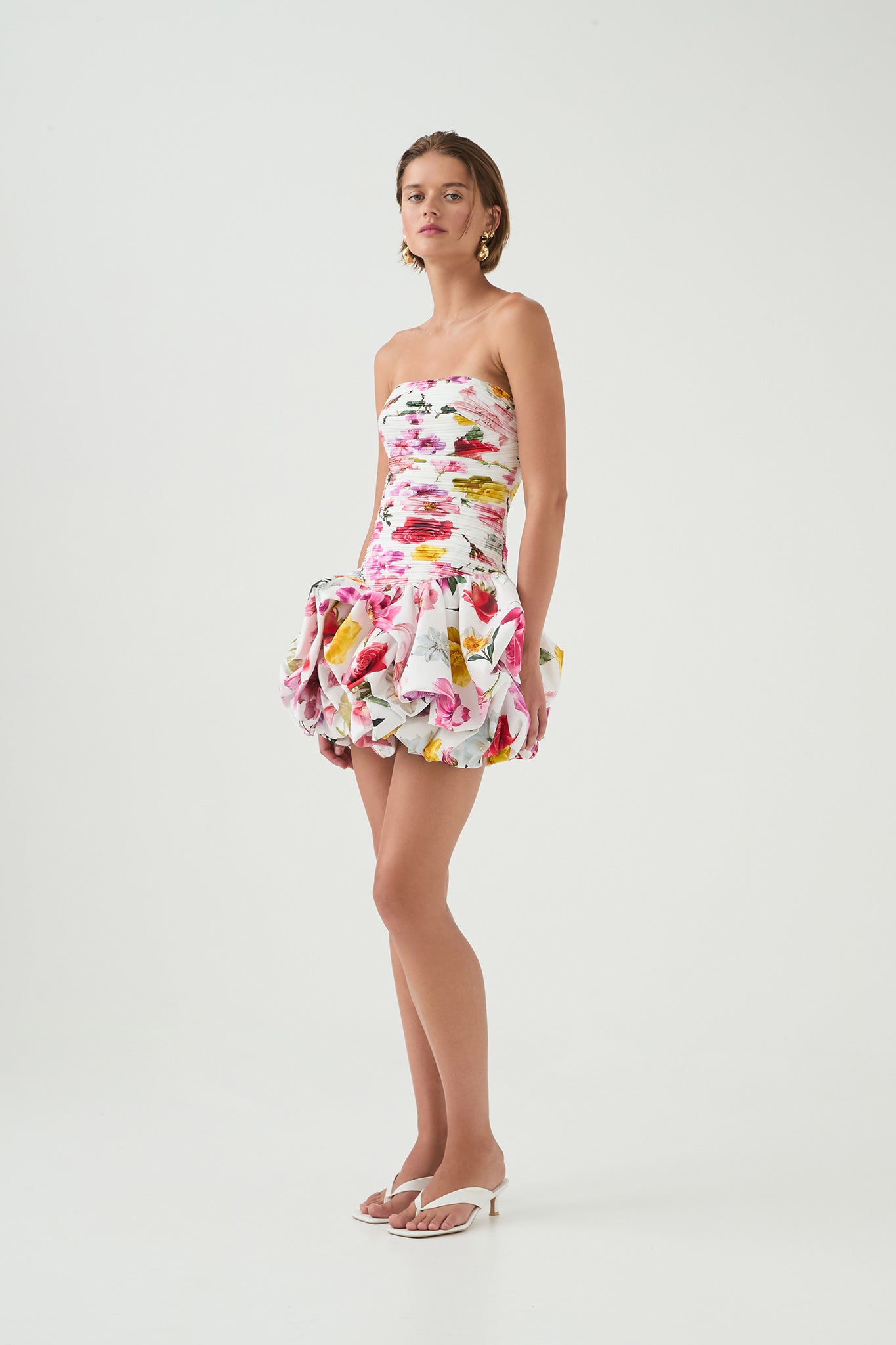 VIOLETTE BUBBLE HEM MINI DRESS FOR PARTY