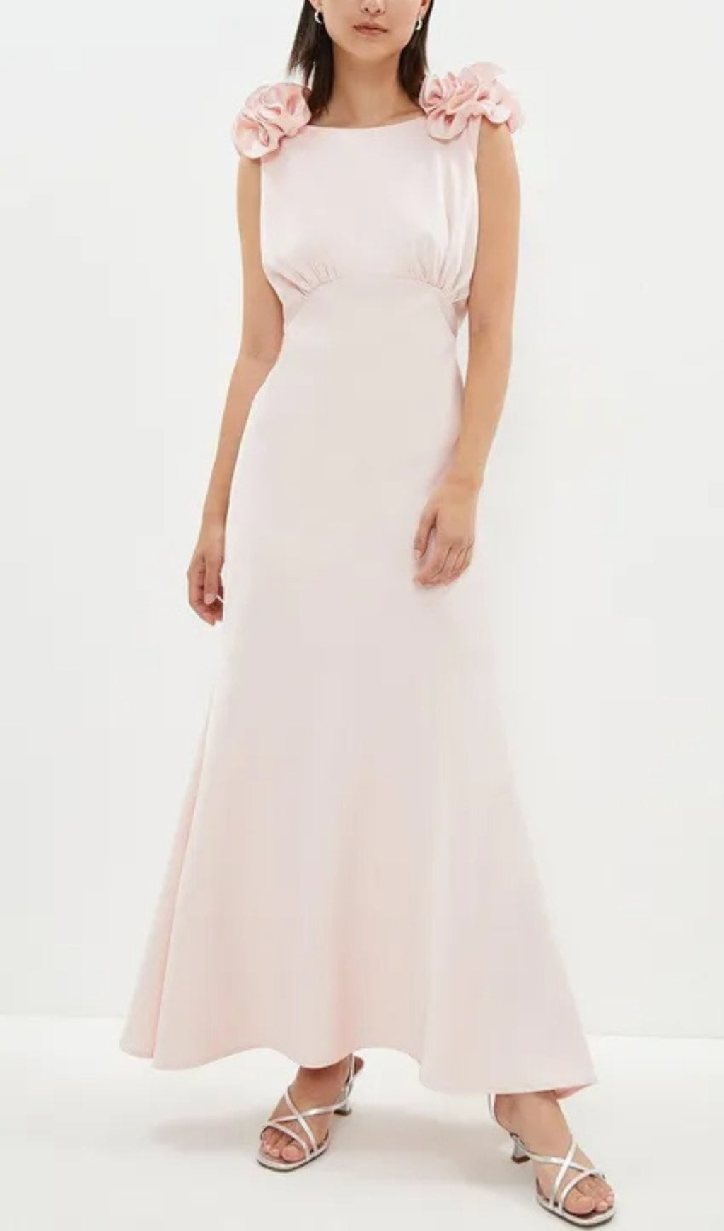 PETITE COWL BACK MAXI DRESS, SHOULDER DETAIL, FORMAL