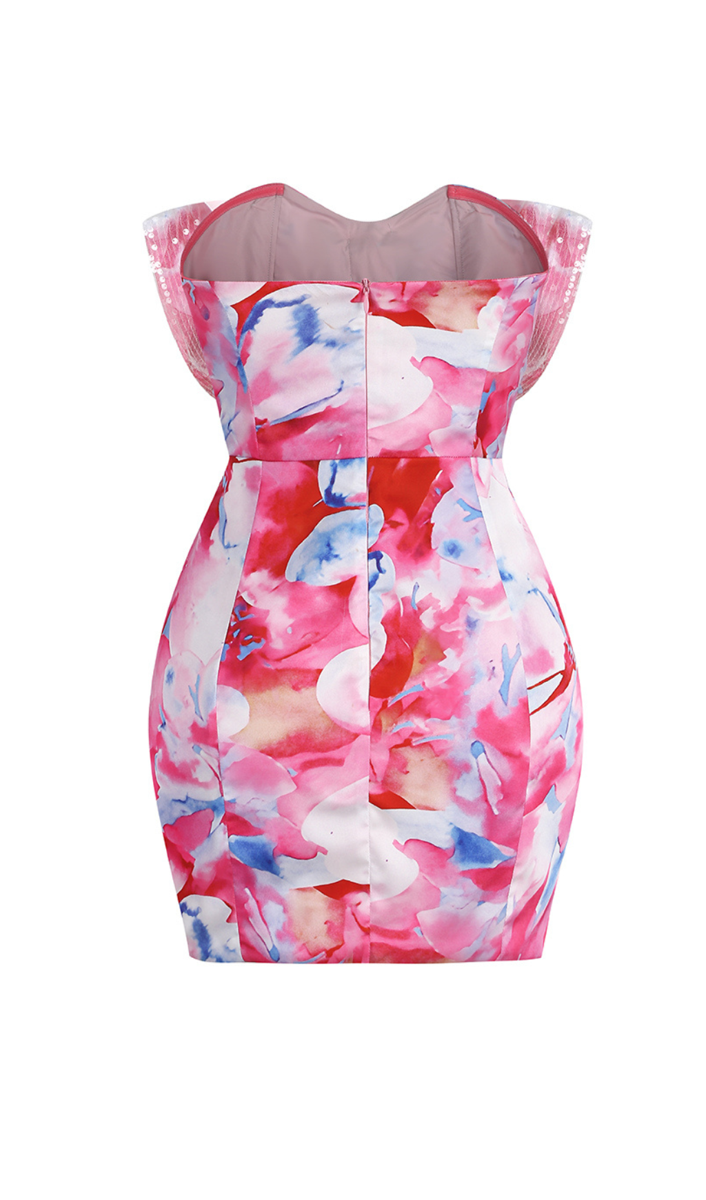 STRAPLESS PRINTED BOW MINI DRESS FOR PARTY