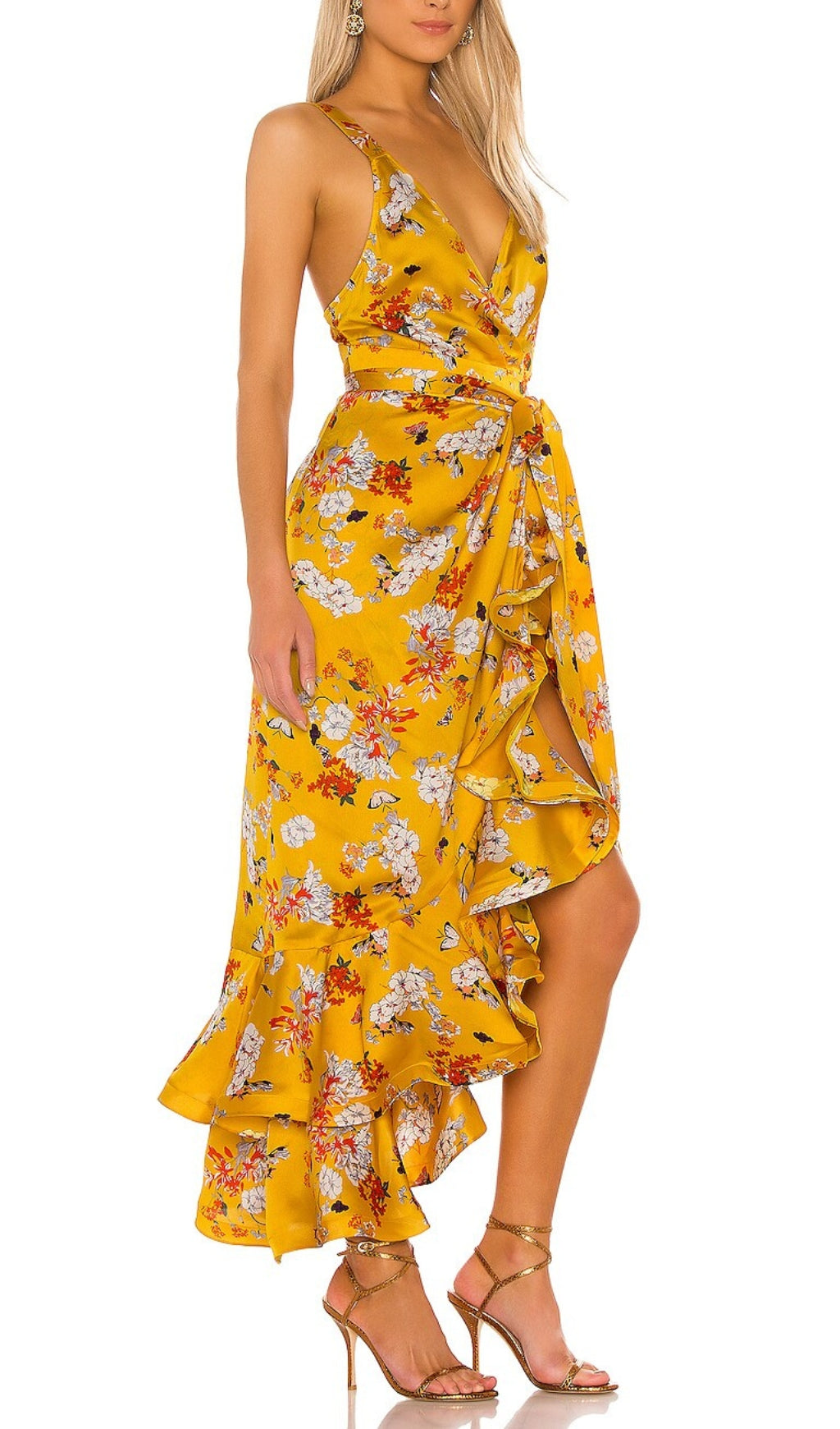 NARCISS YELLOW MIDI DRESS FOR WEDDING GUEST
