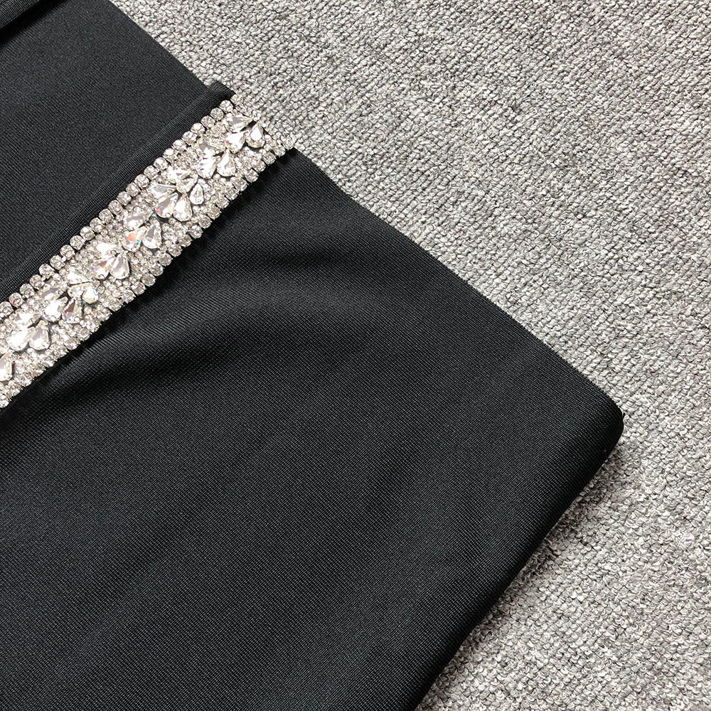 BLACK AMBER BANDAGE GOWN, BODYCON EVENING DRESS
