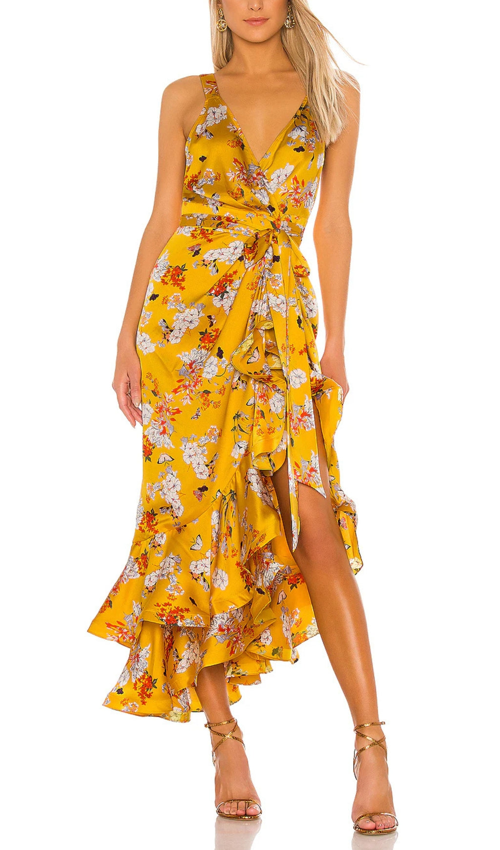 NARCISS YELLOW MIDI DRESS FOR WEDDING GUEST