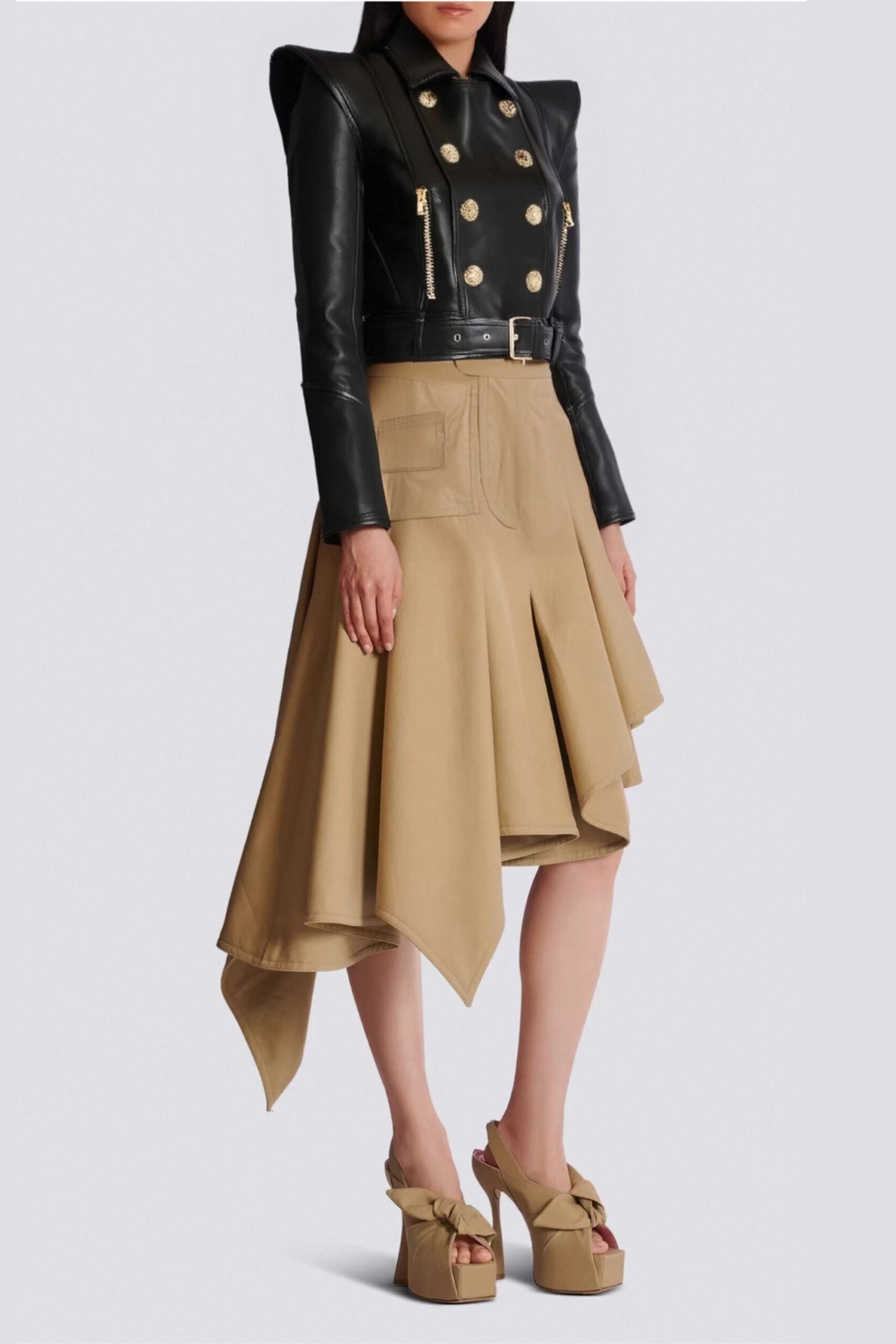 CROPPED LEATHER JACKET IN BLACK, PERFECTO STYLE