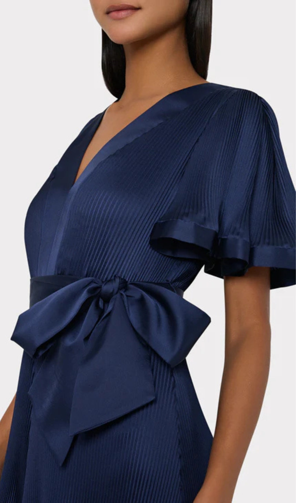 SATIN PLEATED MINI DRESS FOR PARTIES