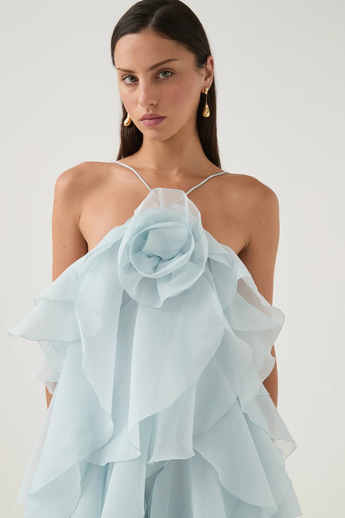 OFF-SHOULDER RUFFLE MAXI DRESS FOR WEDDING