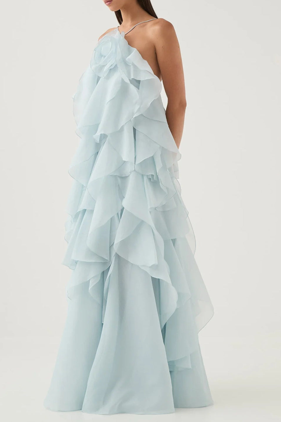 OFF-SHOULDER RUFFLE MAXI DRESS FOR WEDDING
