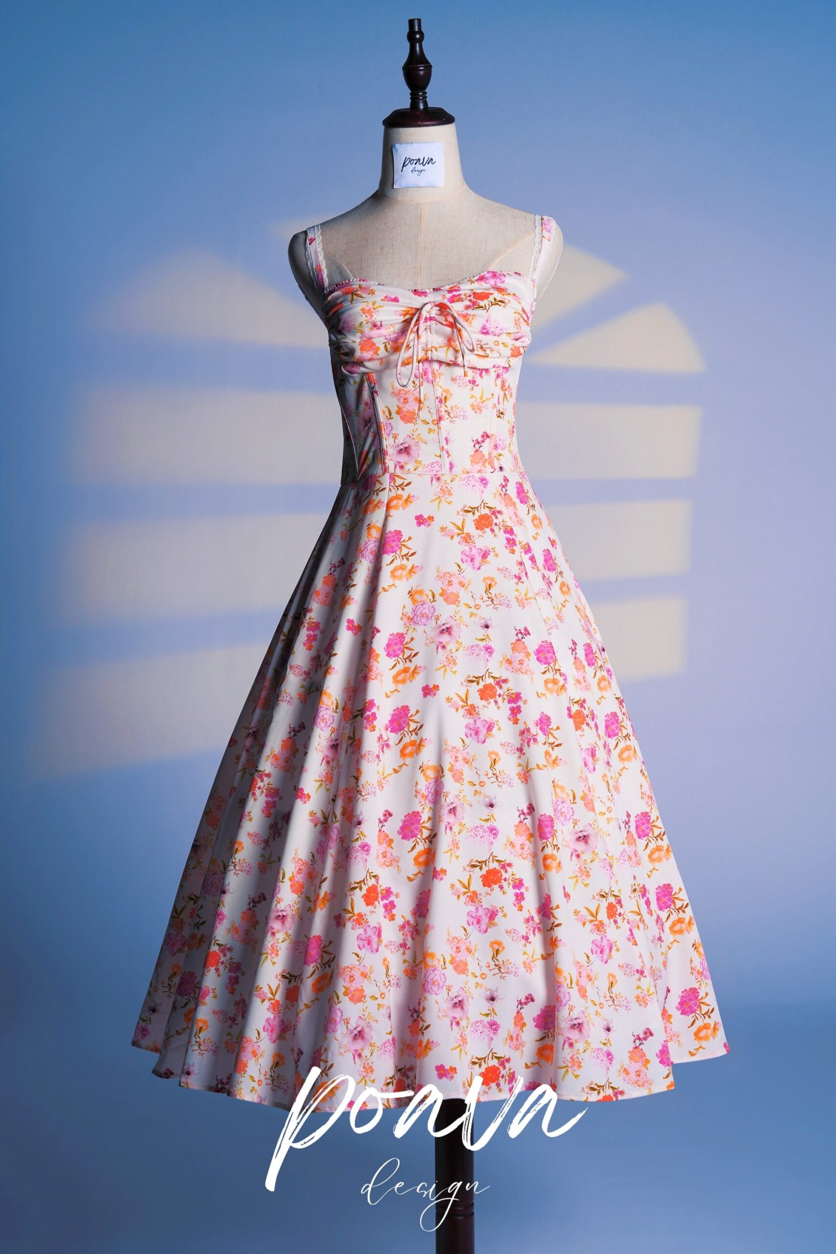 VINTAGE FLORAL COTTON SUNDRESS FOR WEDDING