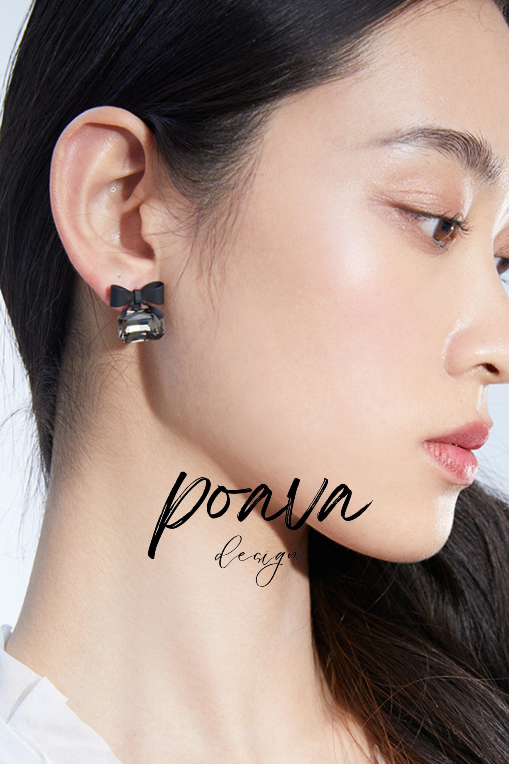 BLACK BOW DROP EARRINGS FOR WEDDING