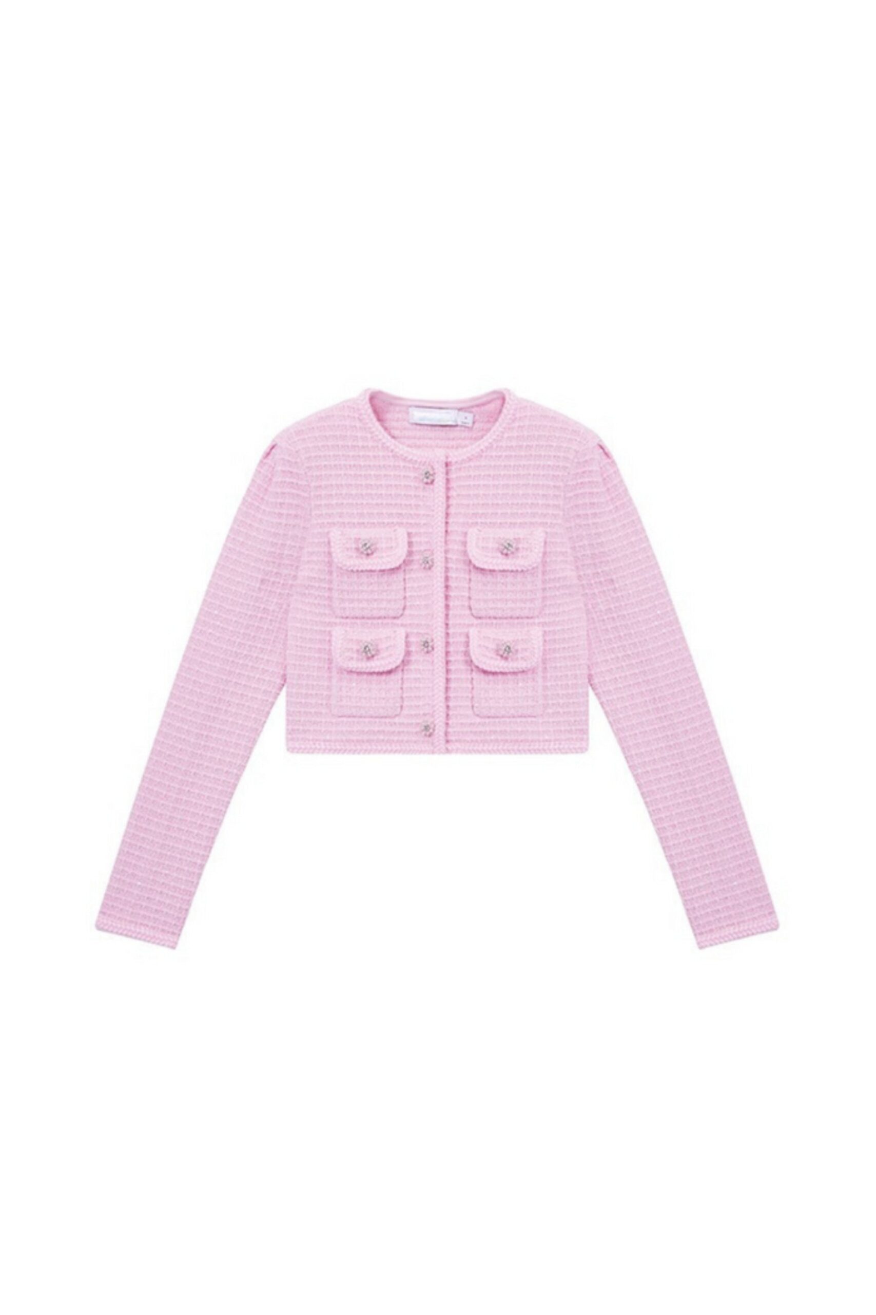 PINK SEQUIN KNIT BLAZER FOR PARTIES