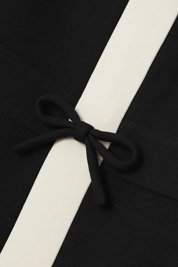 BLACK CREPE BOW MINI DRESS, COUTURE PARTY