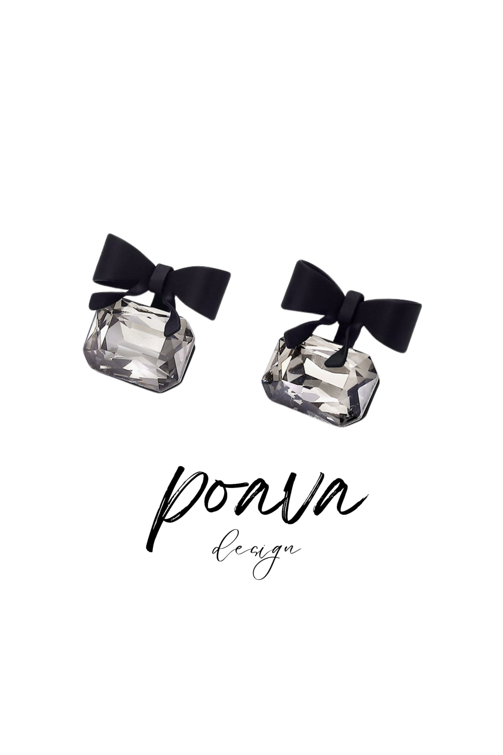BLACK BOW DROP EARRINGS FOR WEDDING