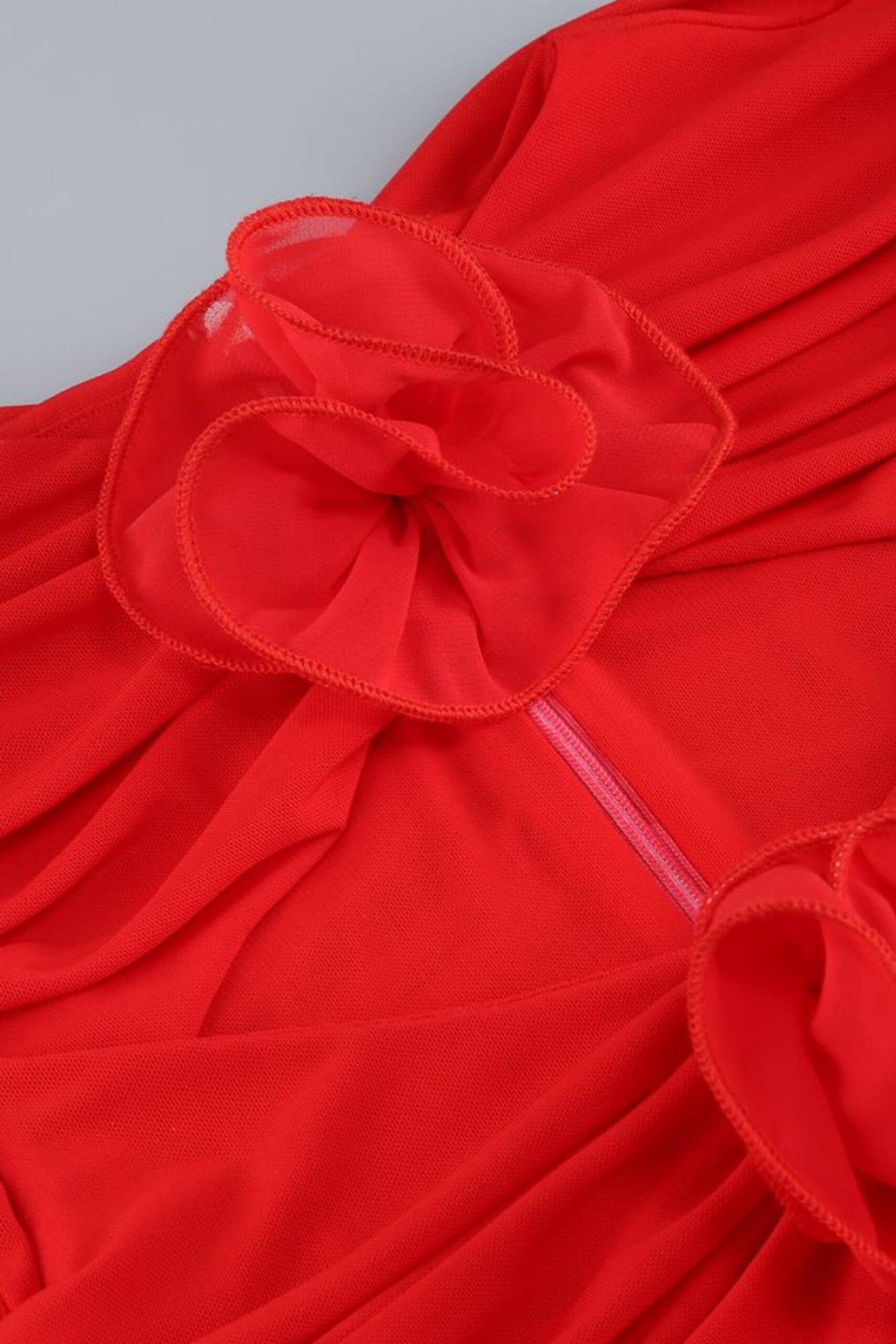 RED CUTOUT FLORAL MINI DRESS FOR PARTY