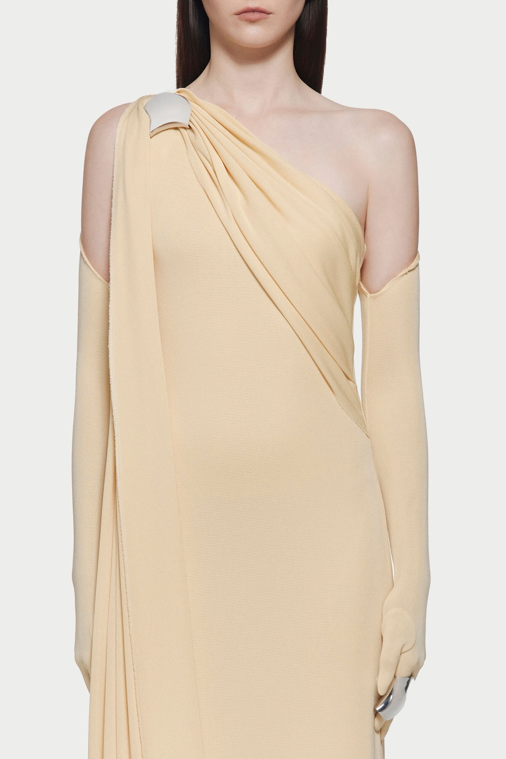 XAVIERA YELLOW ONE-SHOULDER BACKLESS MAXI DRESS