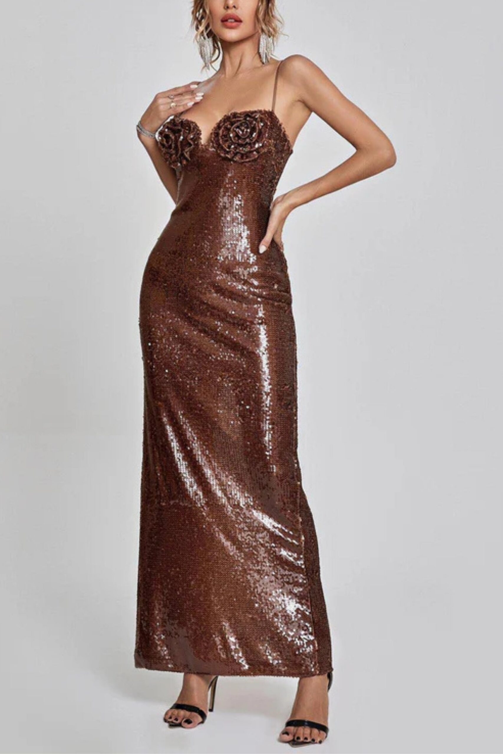 LORELEI BROWN SEQUIN PARTY DRESS