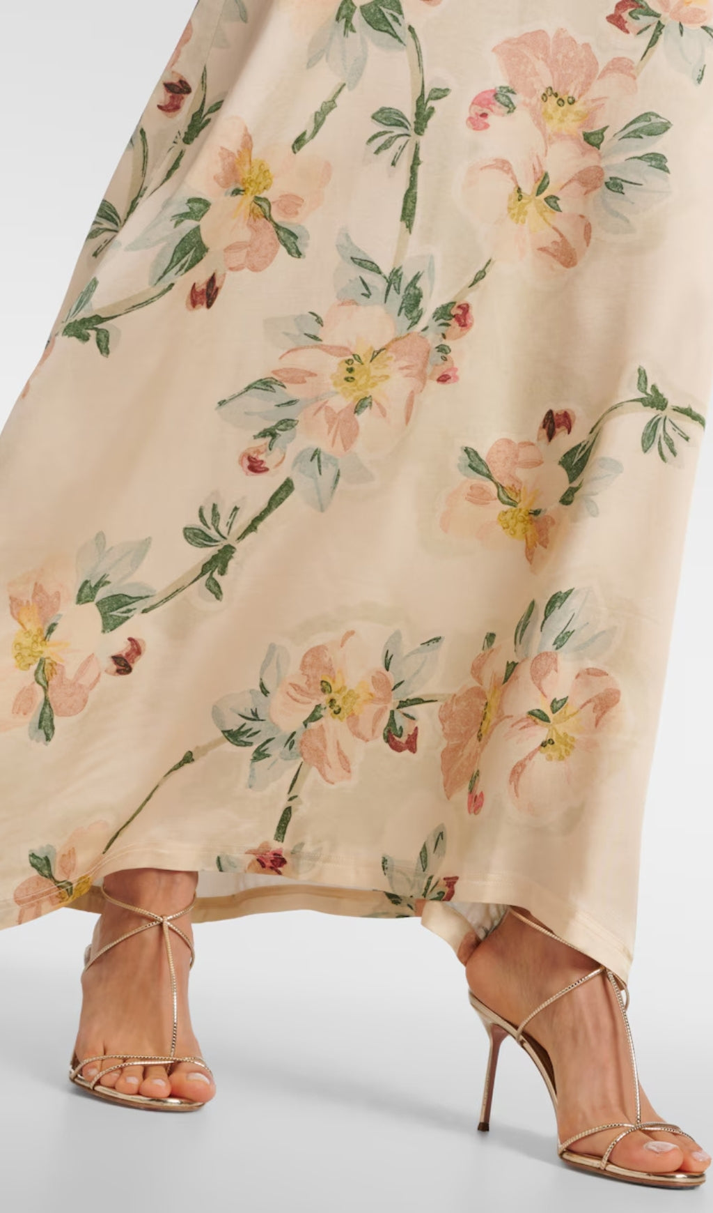FLORAL DRAPED MAXI DRESS FOR WEDDING GUEST