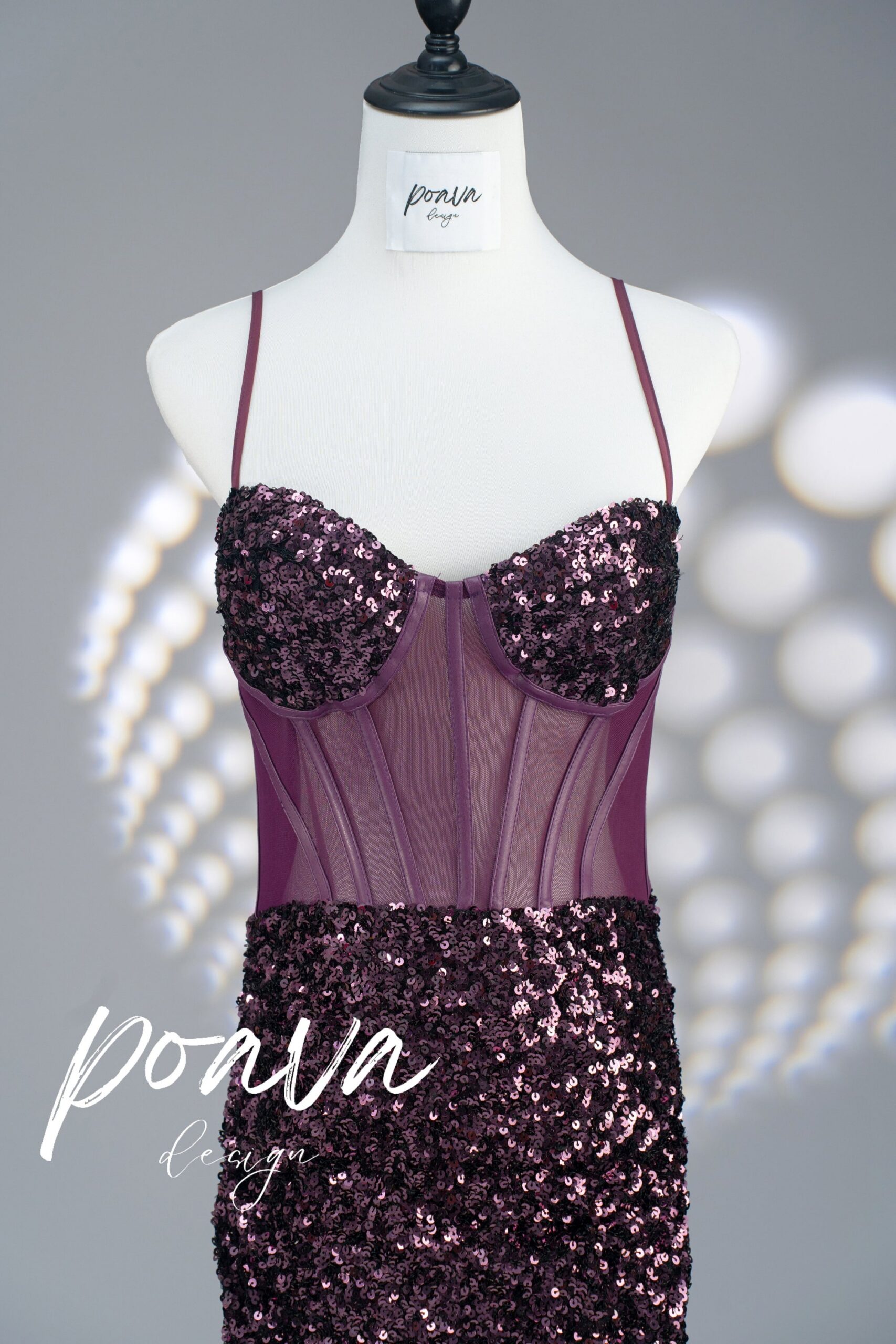 STRAPPY SEQUIN CORSET MIDI DRESS FOR PARTY NIGHTS