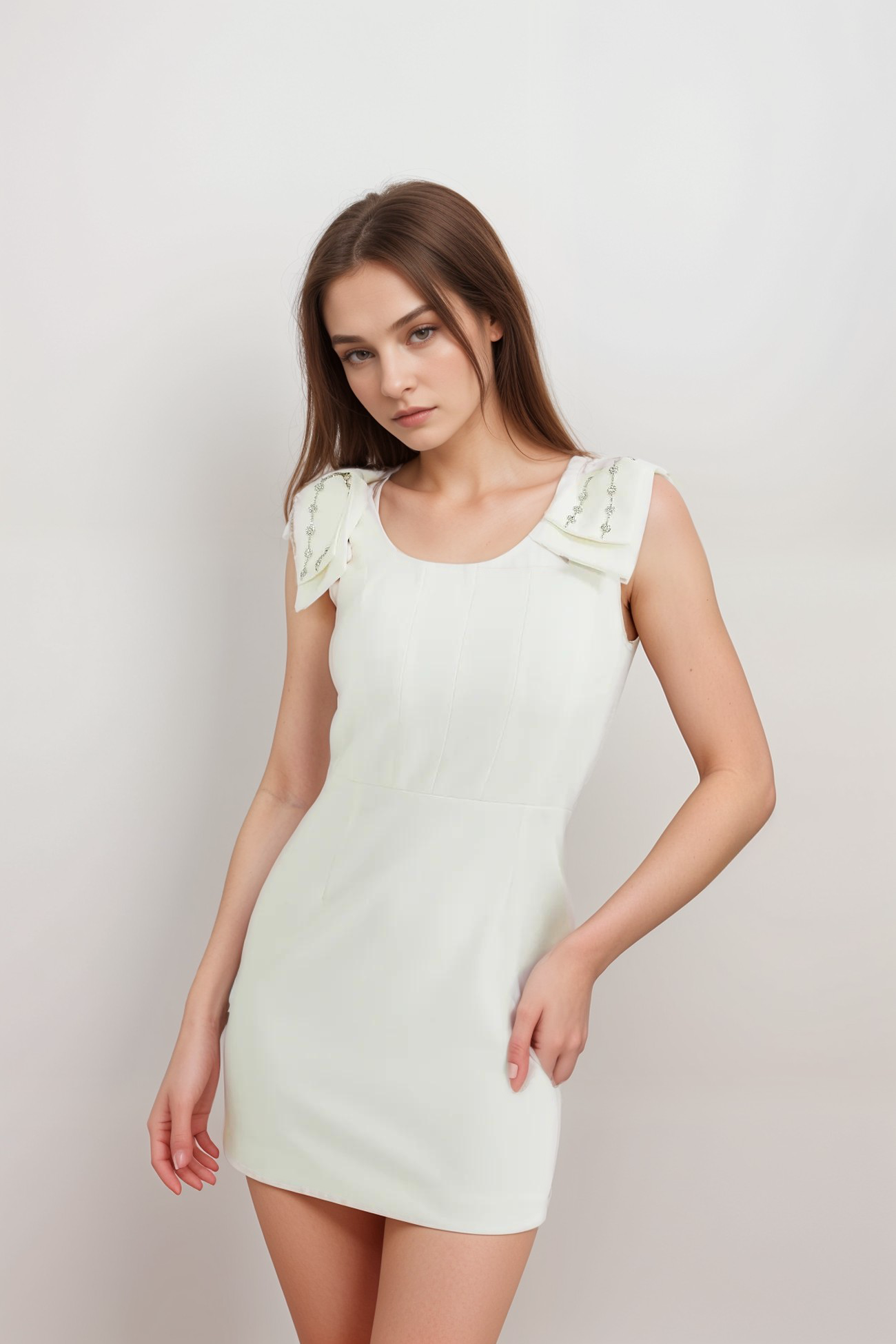 ONDINE BOW-DETAIL DRESS, EMBELLISHED, COCKTAIL