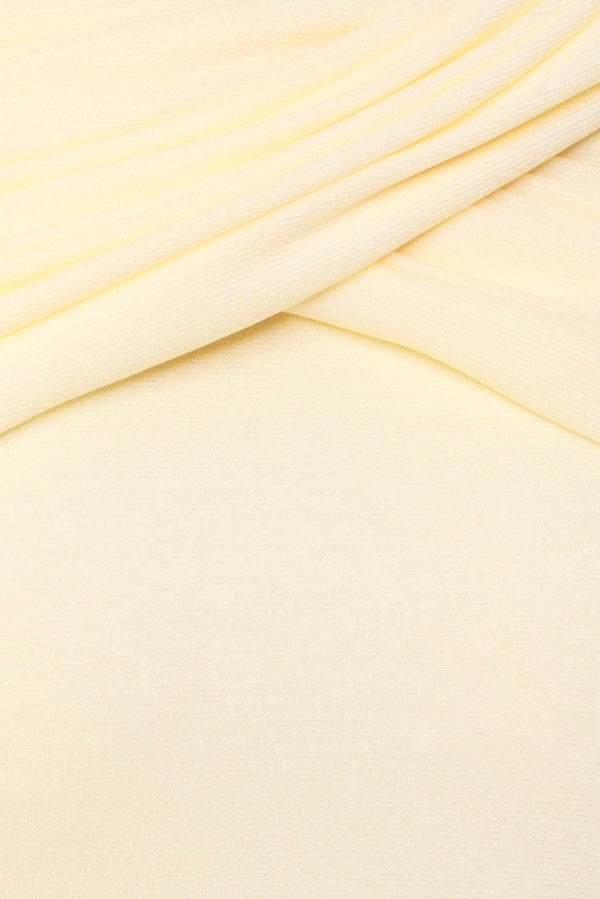 MEGAN RUCHED KNIT YELLOW MAXI DRESS