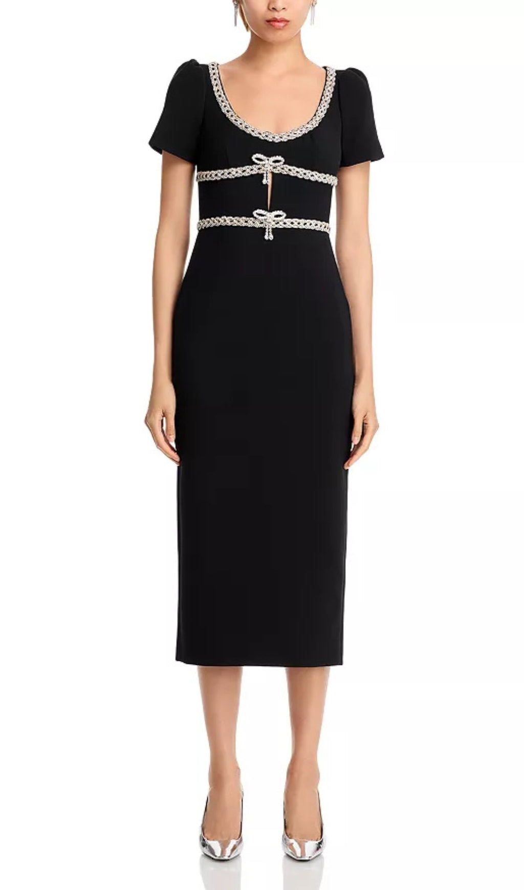 CREPE DIAMANTE MIDI DRESS FOR EVENING