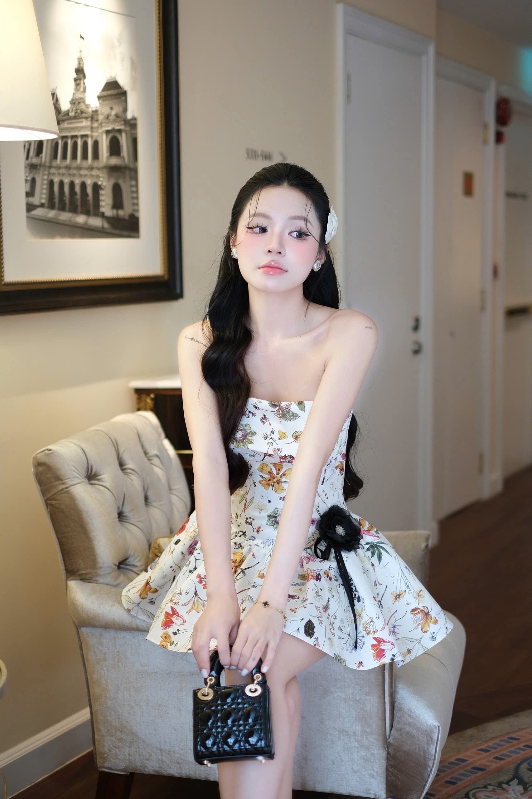 LUMI DOT STRAPLESS MINI DRESS FOR PARTY
