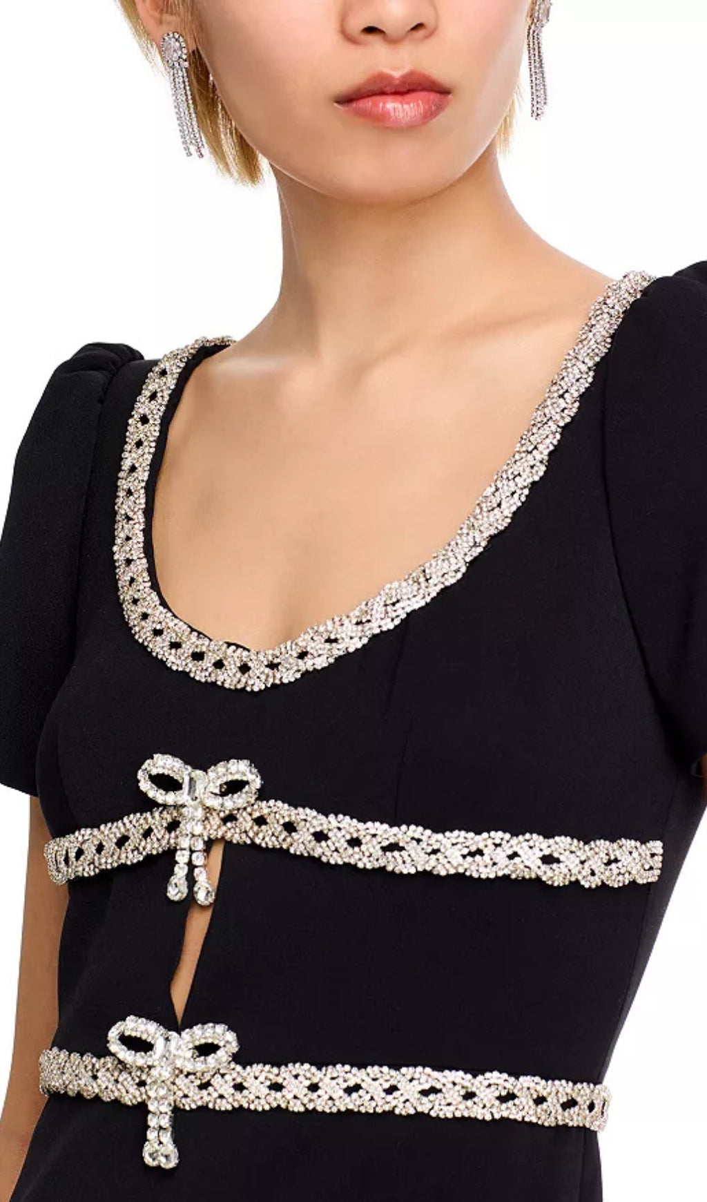 CREPE DIAMANTE MIDI DRESS FOR EVENING