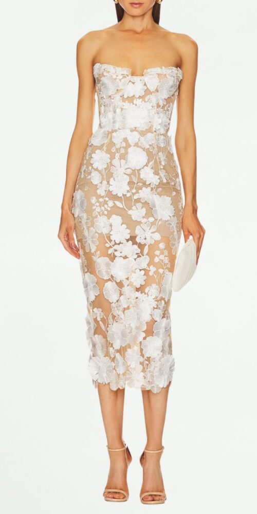 291 STRAPLESS JASMINE MIDI DRESS FOR WEDDING GUEST