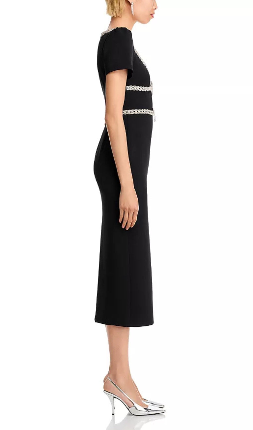 CREPE DIAMANTE MIDI DRESS FOR EVENING