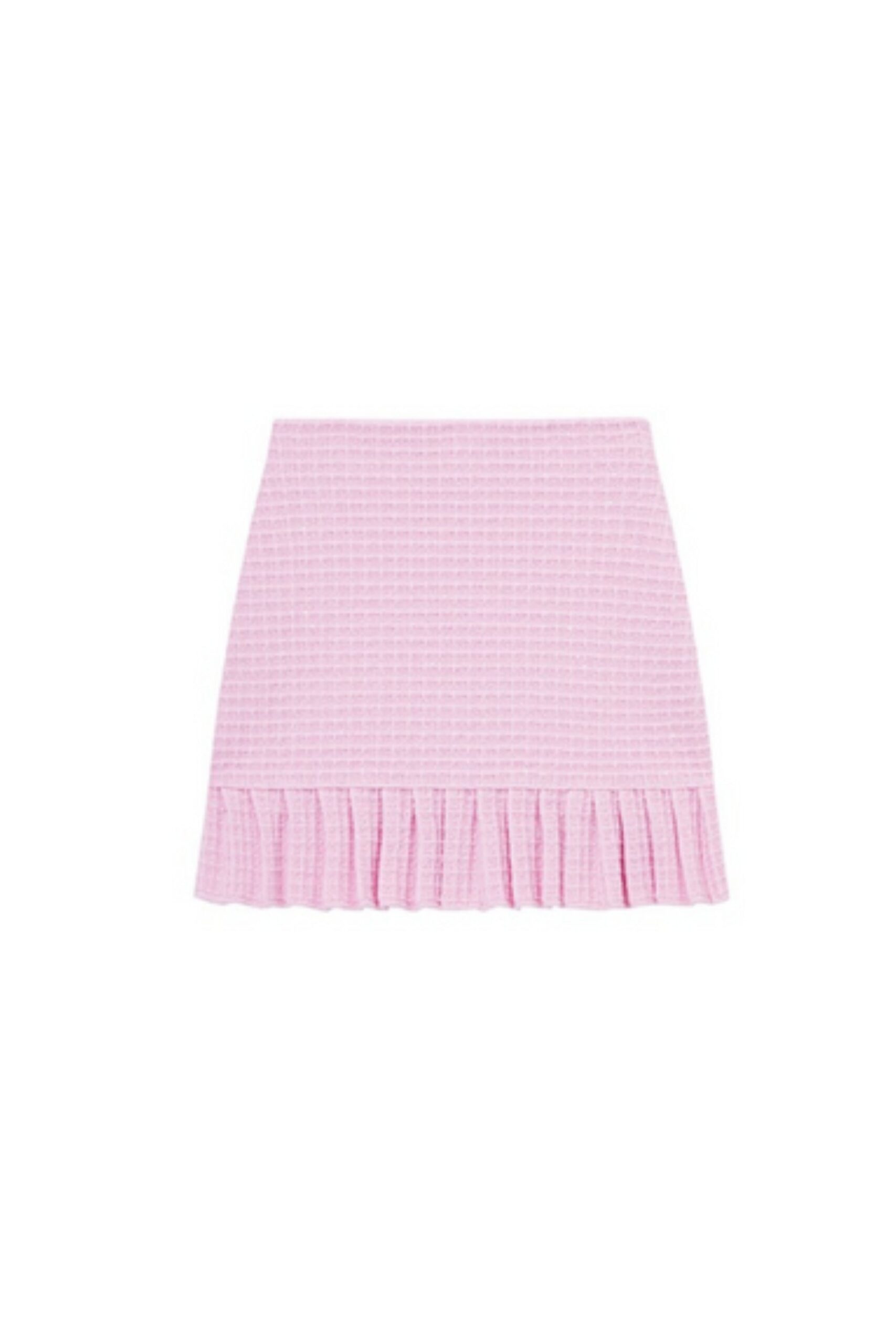 PINK SEQUIN KNIT MIDI SKIRT FOR PARTY