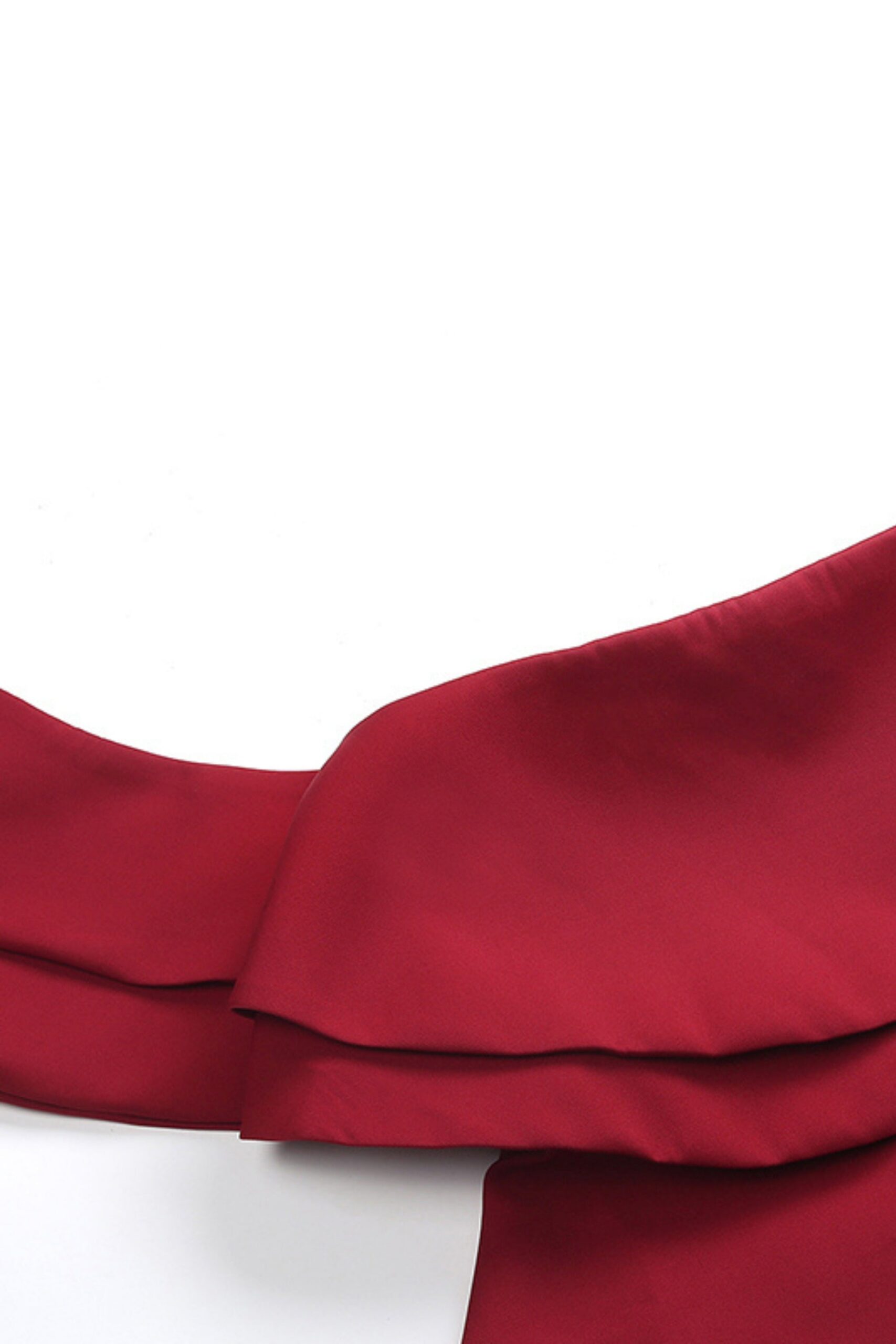 RUFFLE SLEEVELESS RED MINI DRESS FOR PARTY