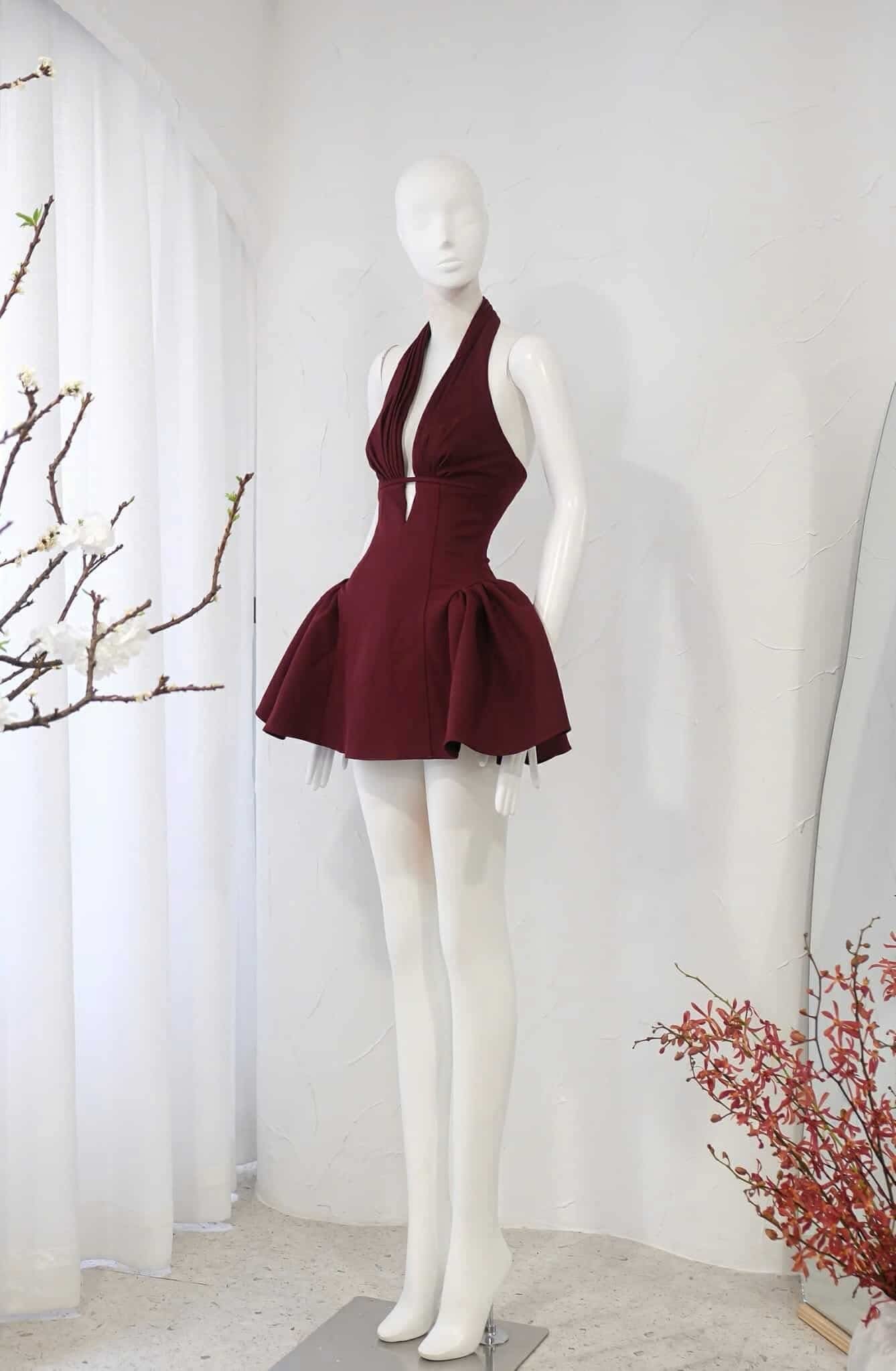 TIFFANY PLUNGE DOT MINI DRESS, PARTY NIGHT OUT