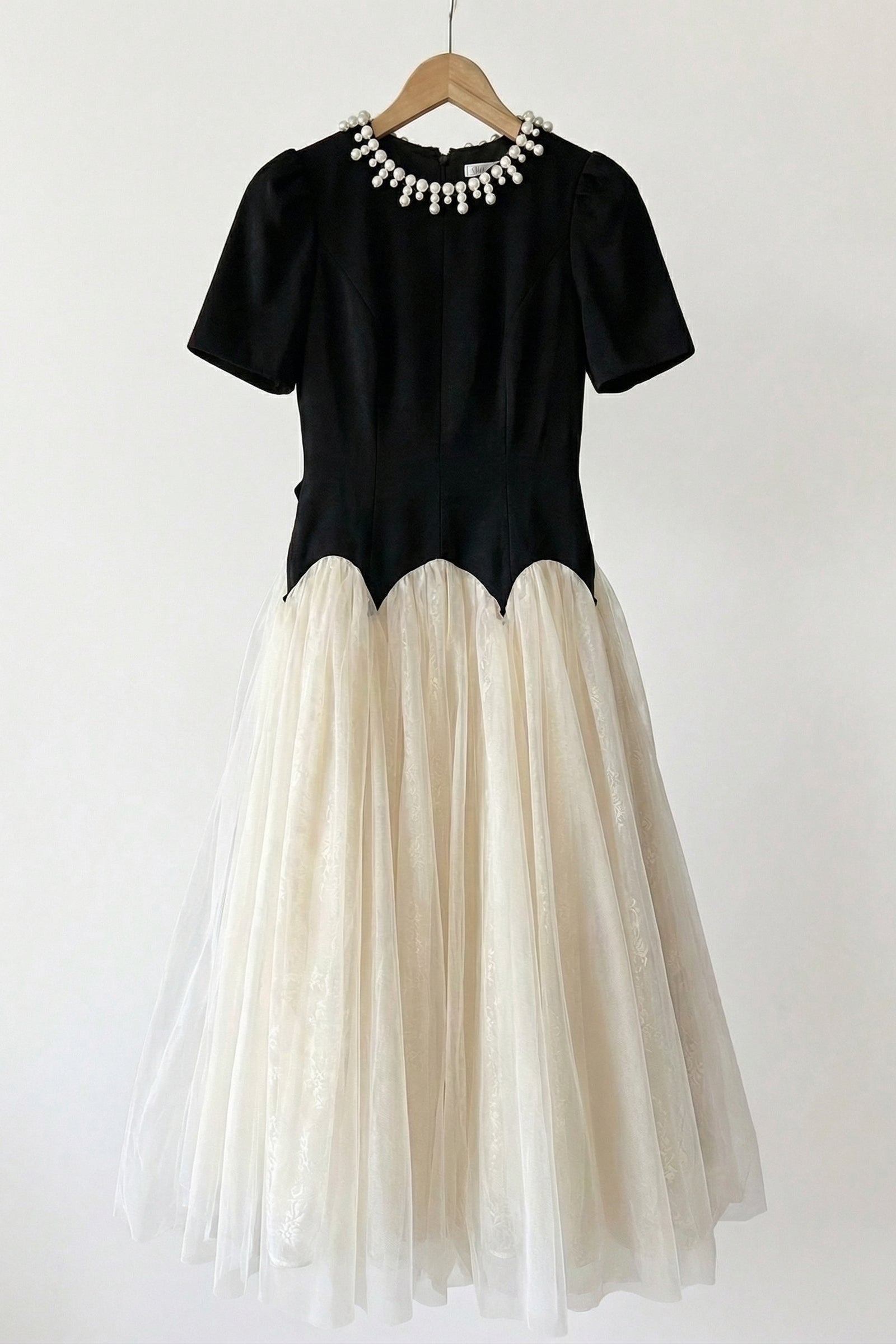 LEONA TWO-TONE RHINESTONE TULLE MAXI DRESS
