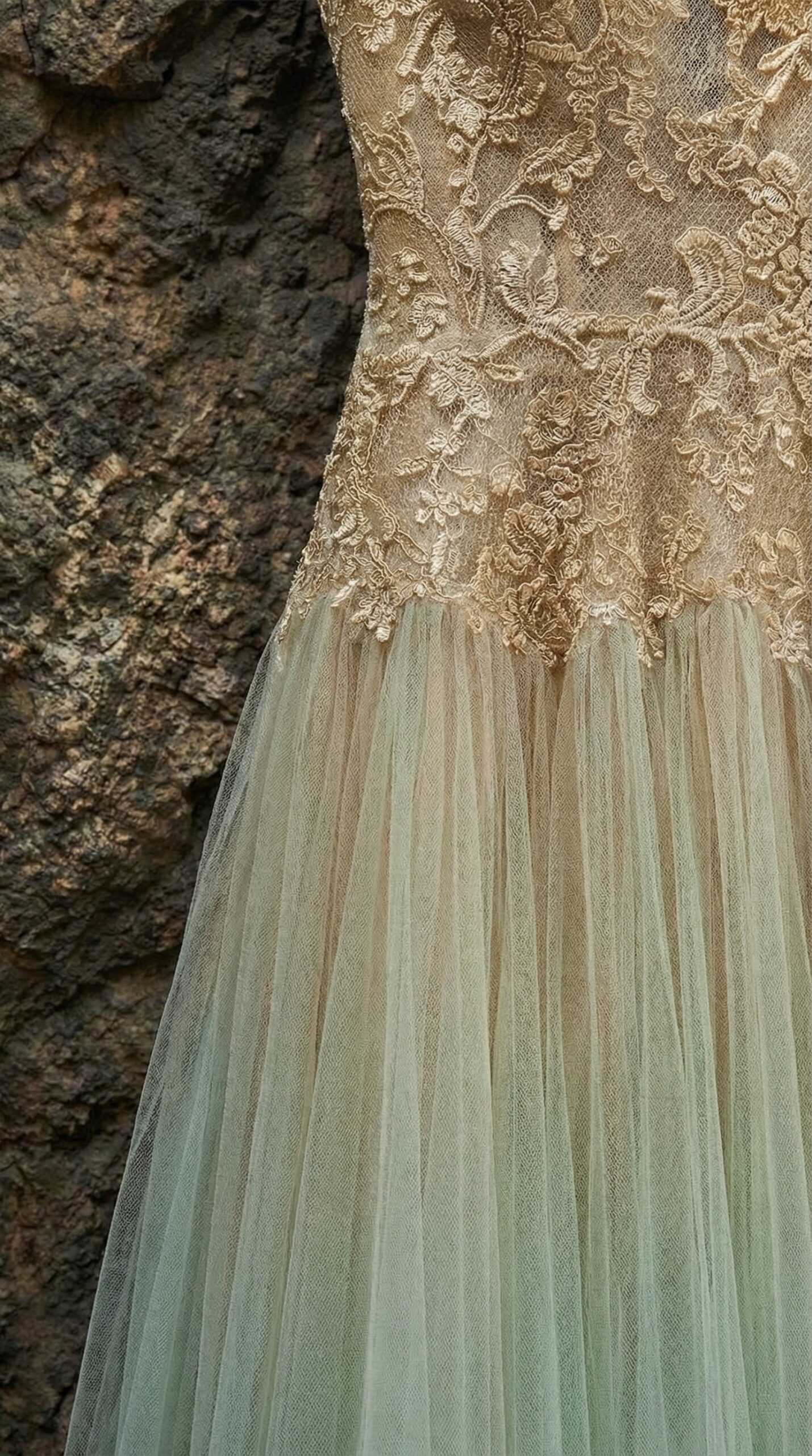 MINT OMBRE LACE MIDI DRESS FOR WEDDING