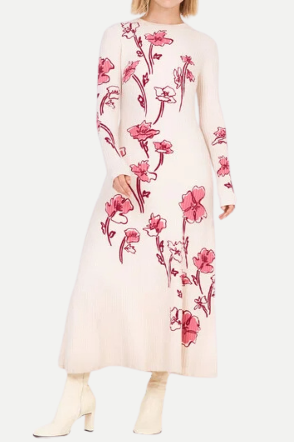 2_0443b7d1-378d-42a1-ada7-6286b5847e0e ECRU MULTI STRETCH KNIT MAXI DRESS, BODYCON
