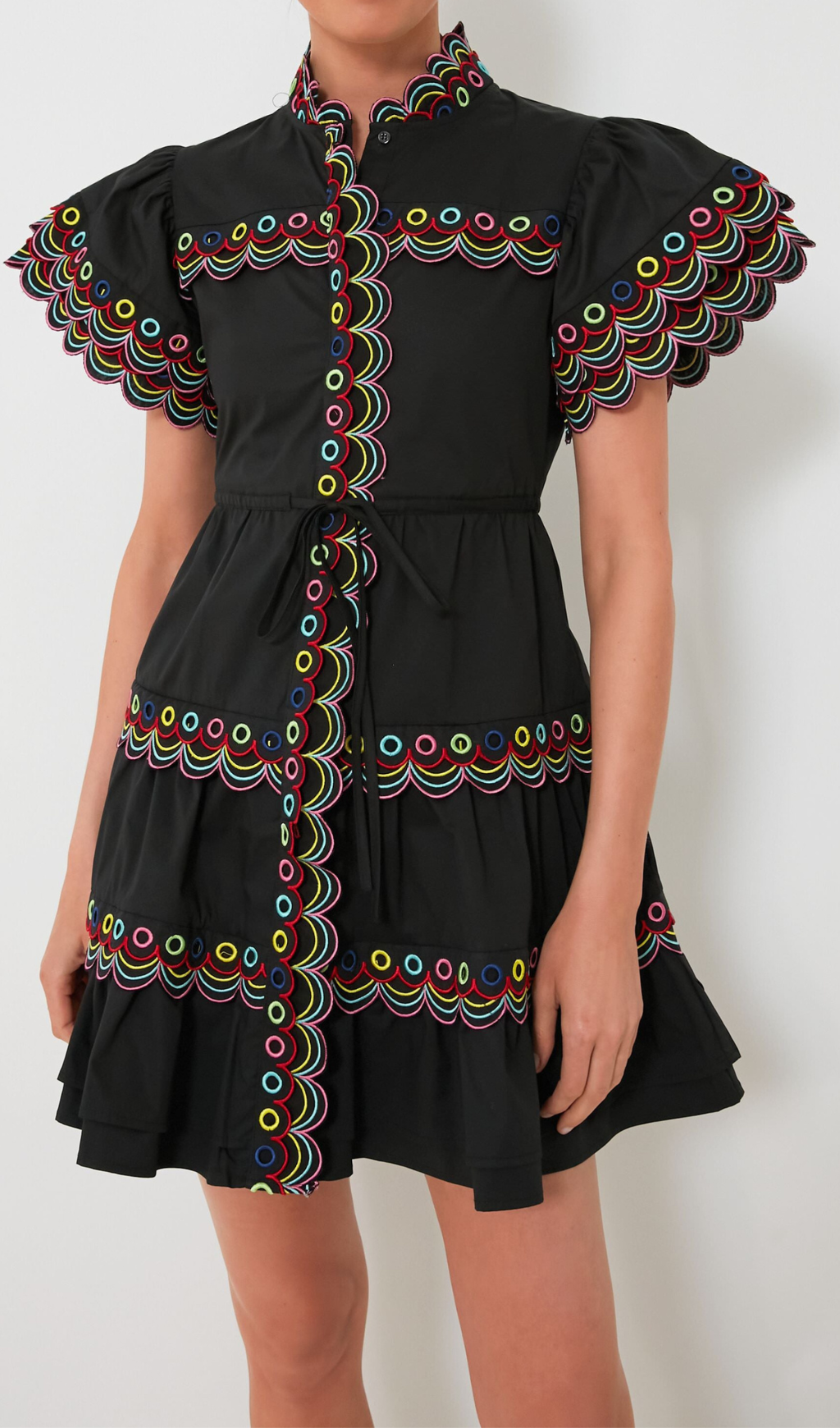 WAVY RUCHED MINI DRESS BLACK PARTY