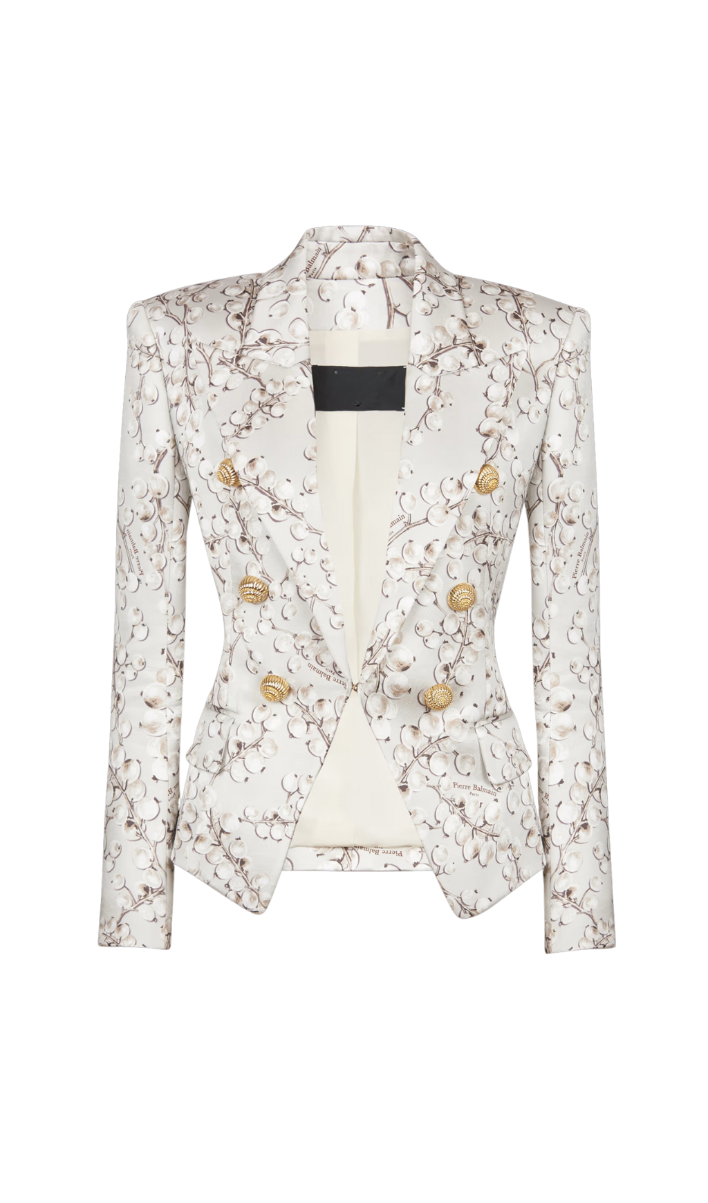 6-BUTTON SATIN JACKET | REDCURRANT PRINT PARTY BLAZER