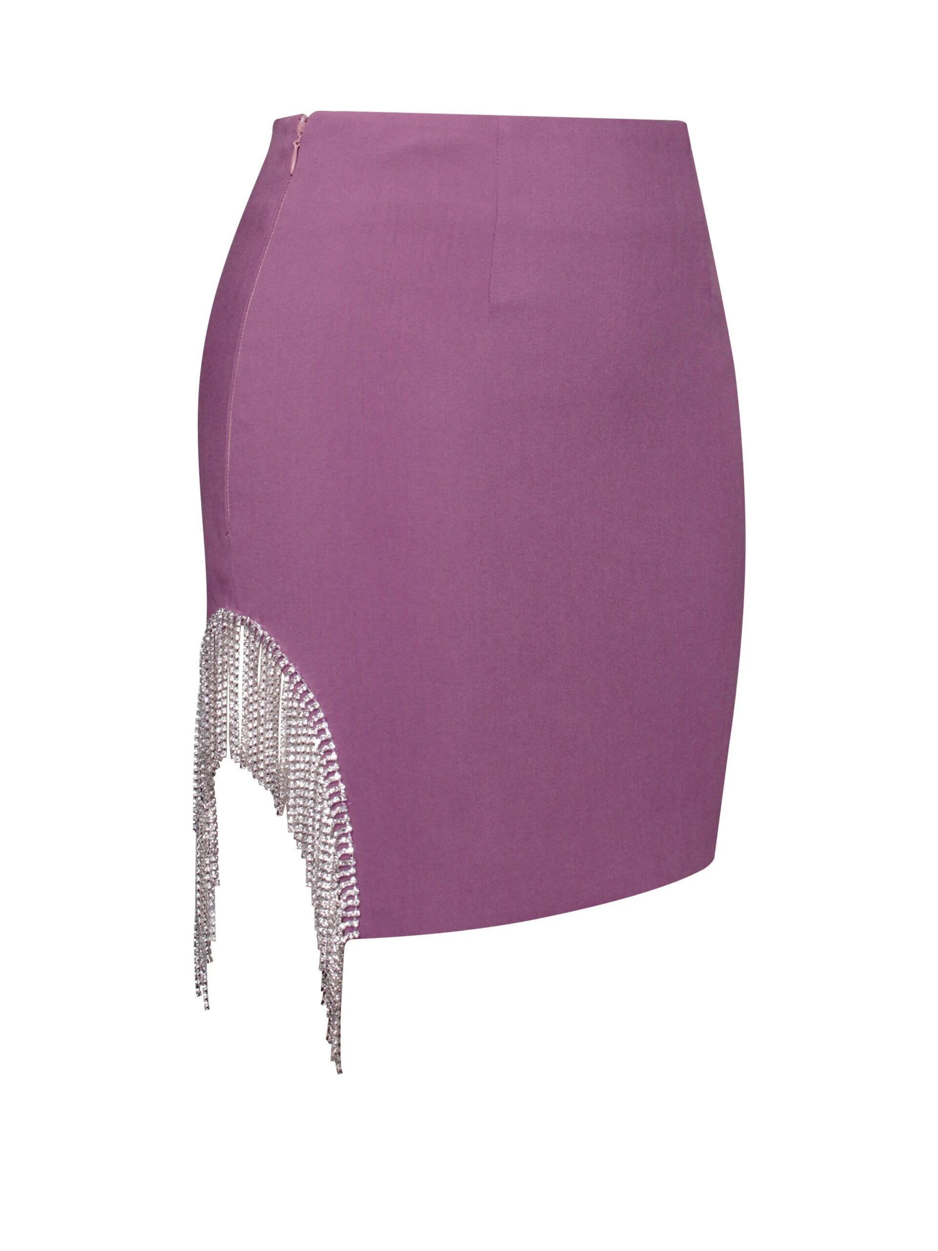 PURPLE CRYSTAL FRINGE 2PC SET PARTY OUTFIT