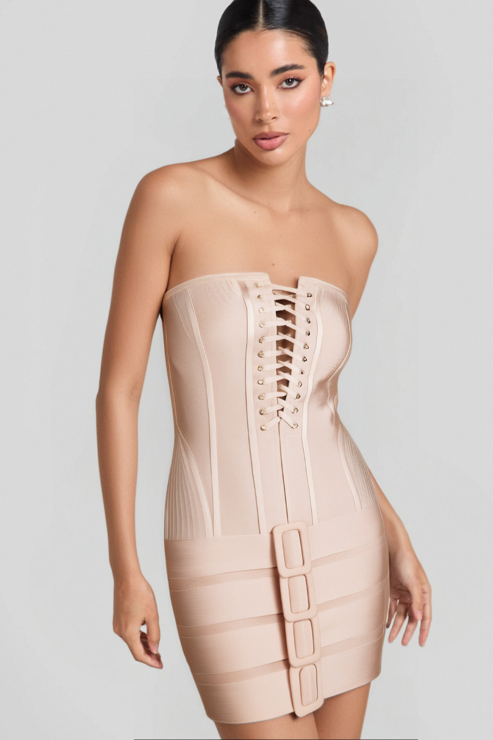 TUBE LACE-UP BANDAGE MINI DRESS FOR PARTY