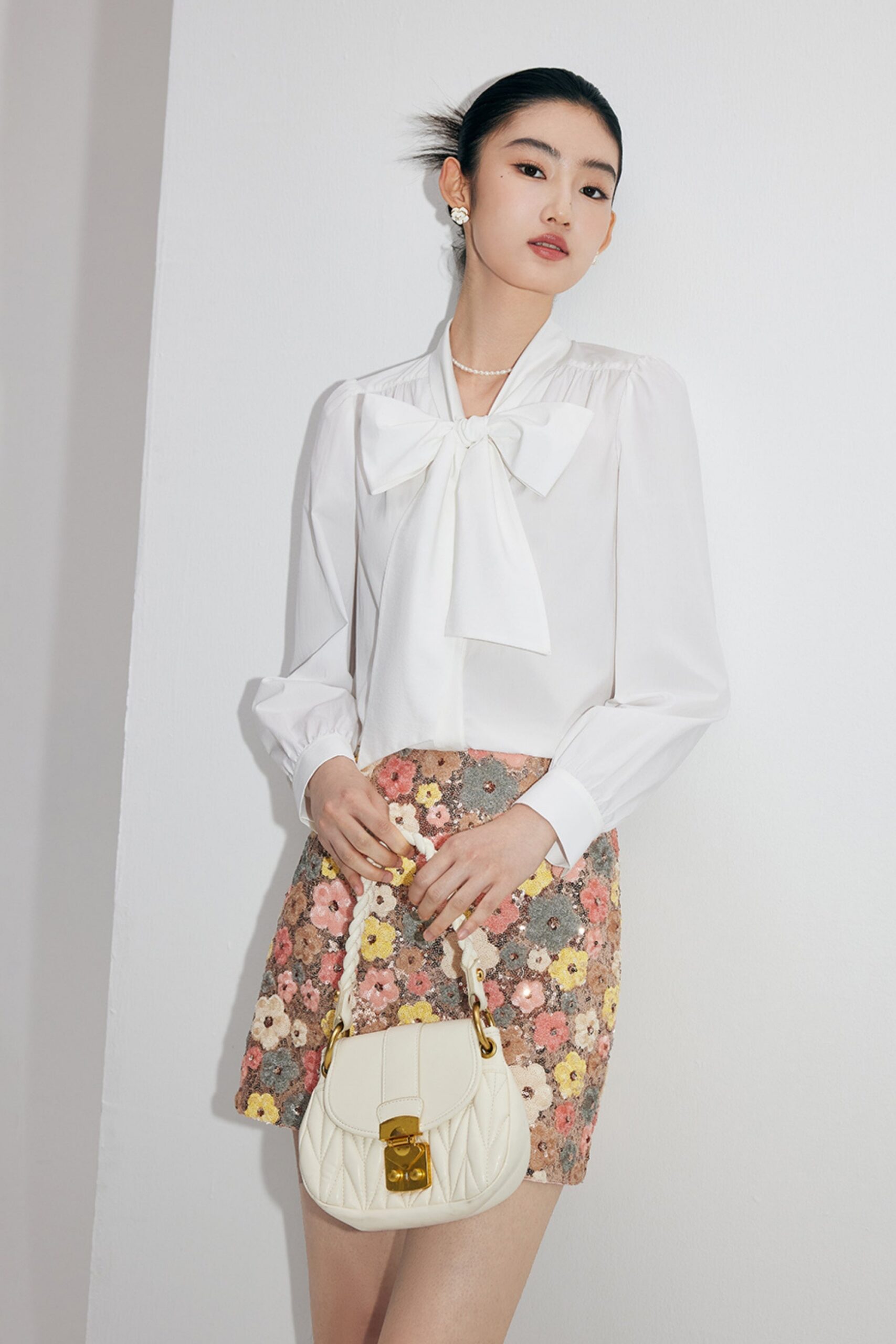 TWEED FLORAL MIDI DRESS FOR WEDDING GUEST