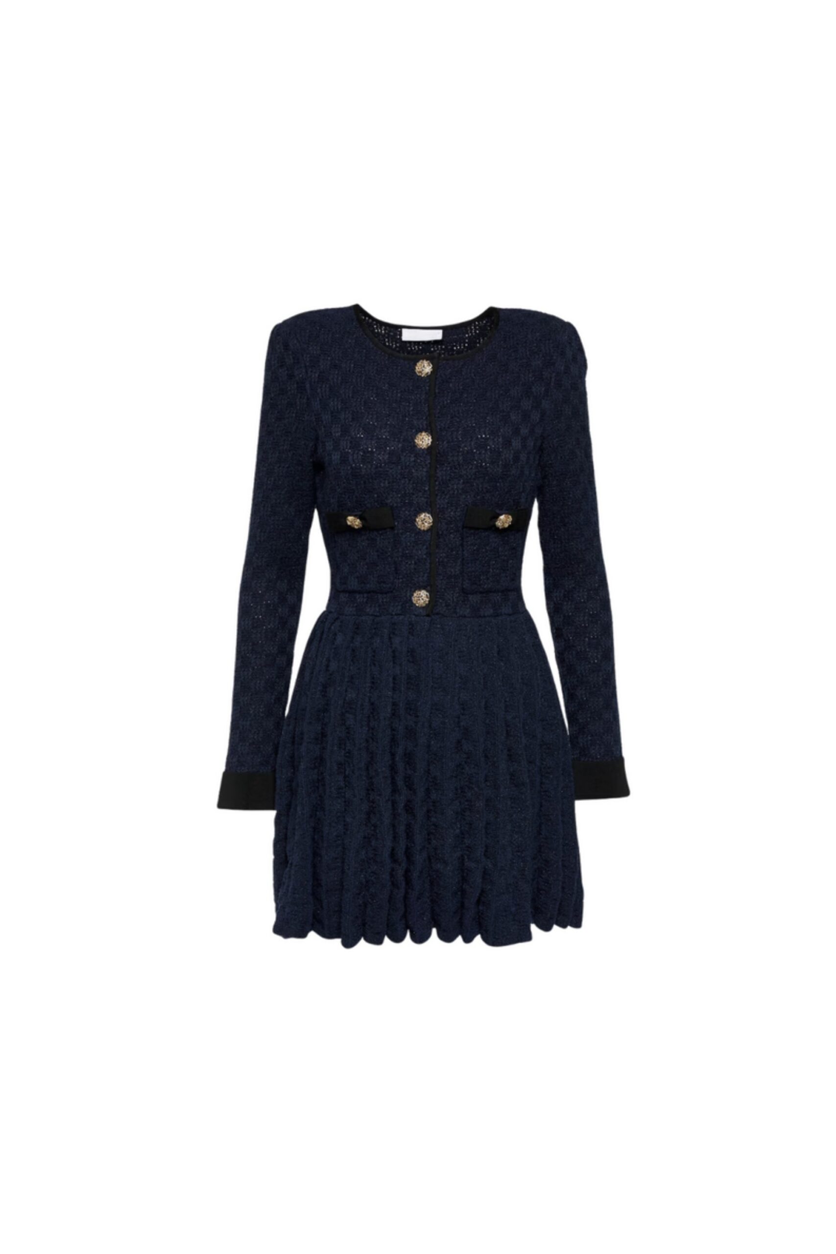 NAVY KNIT MINI DRESS FOR COCKTAIL PARTY