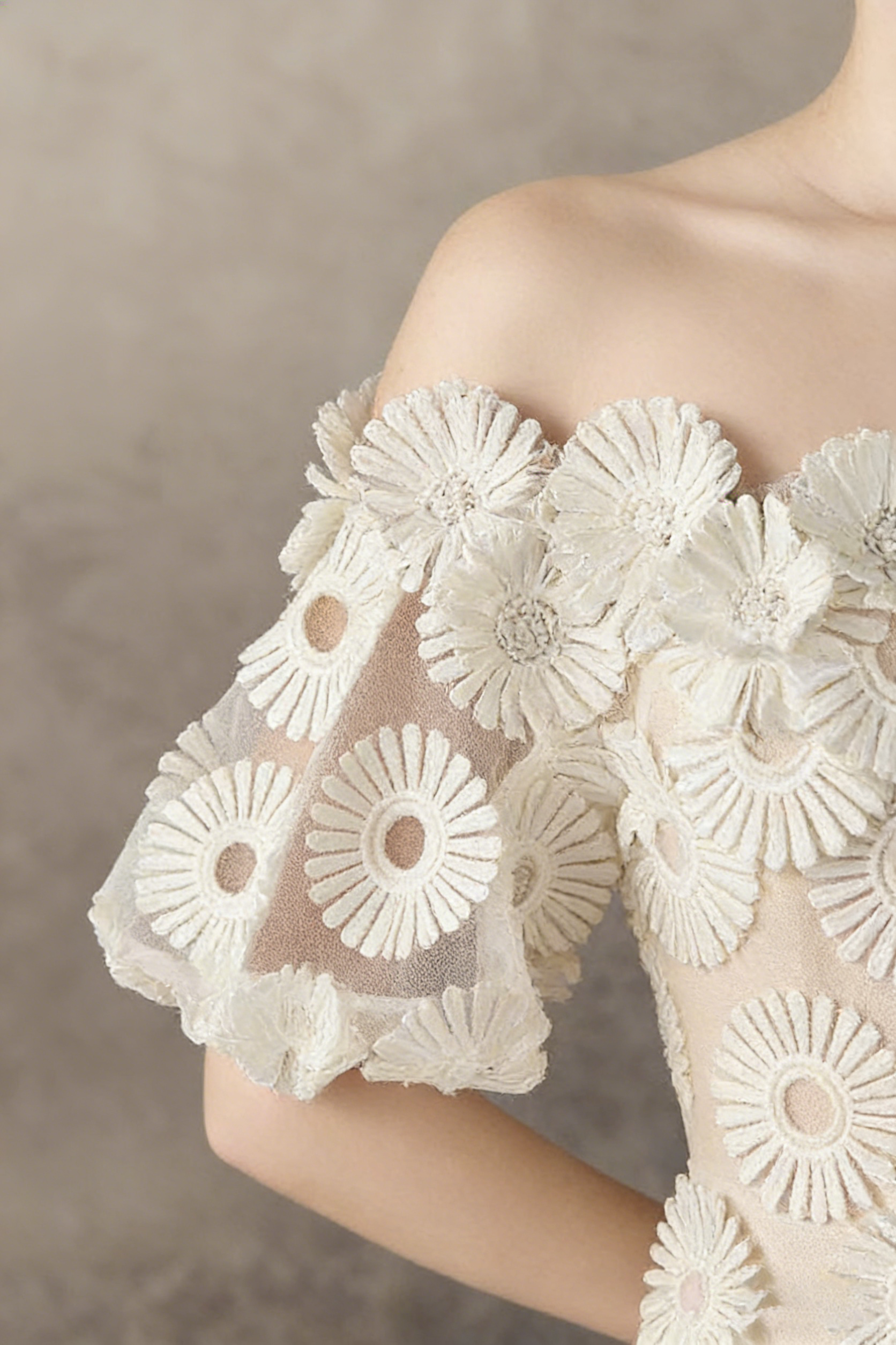 OFF-SHOULDER LACE TIERED MIDI DRESS