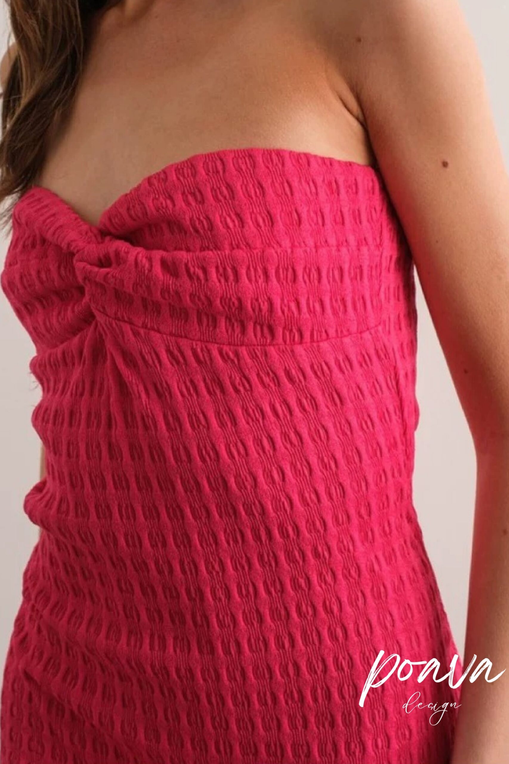 TEXTURED STRAPLESS MINI DRESS FOR PARTY