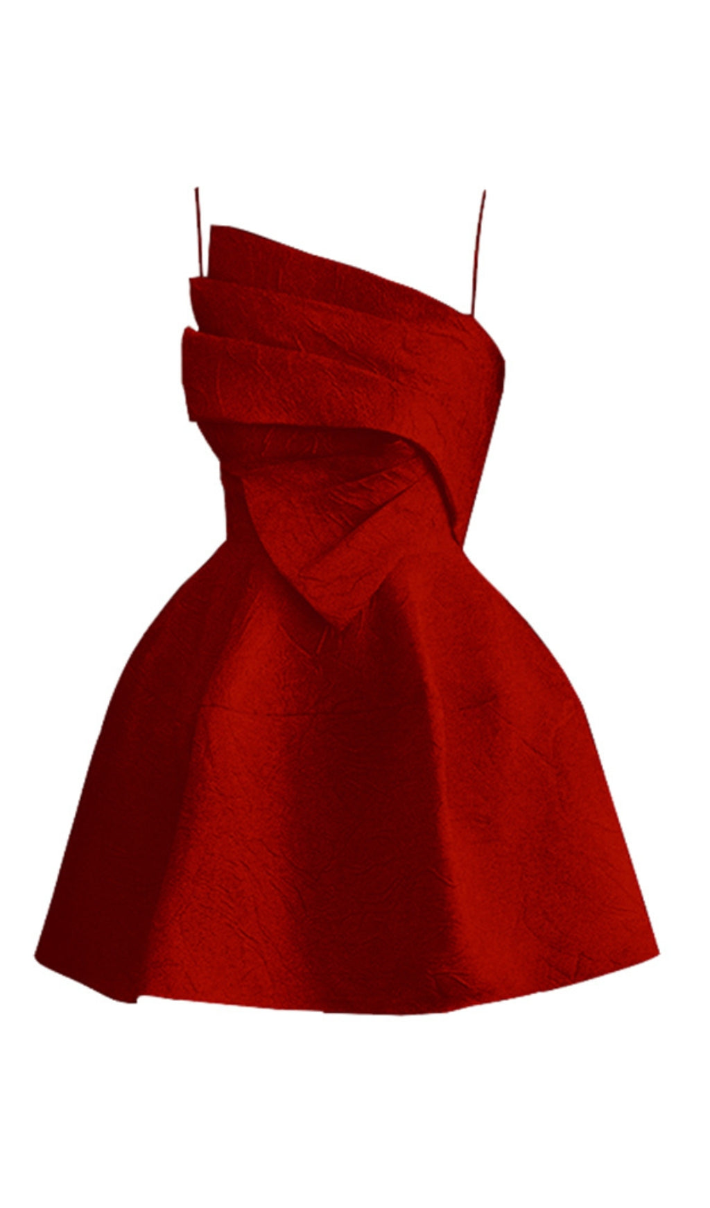 STRAPY HEM RED MINI DRESS FOR PARTY