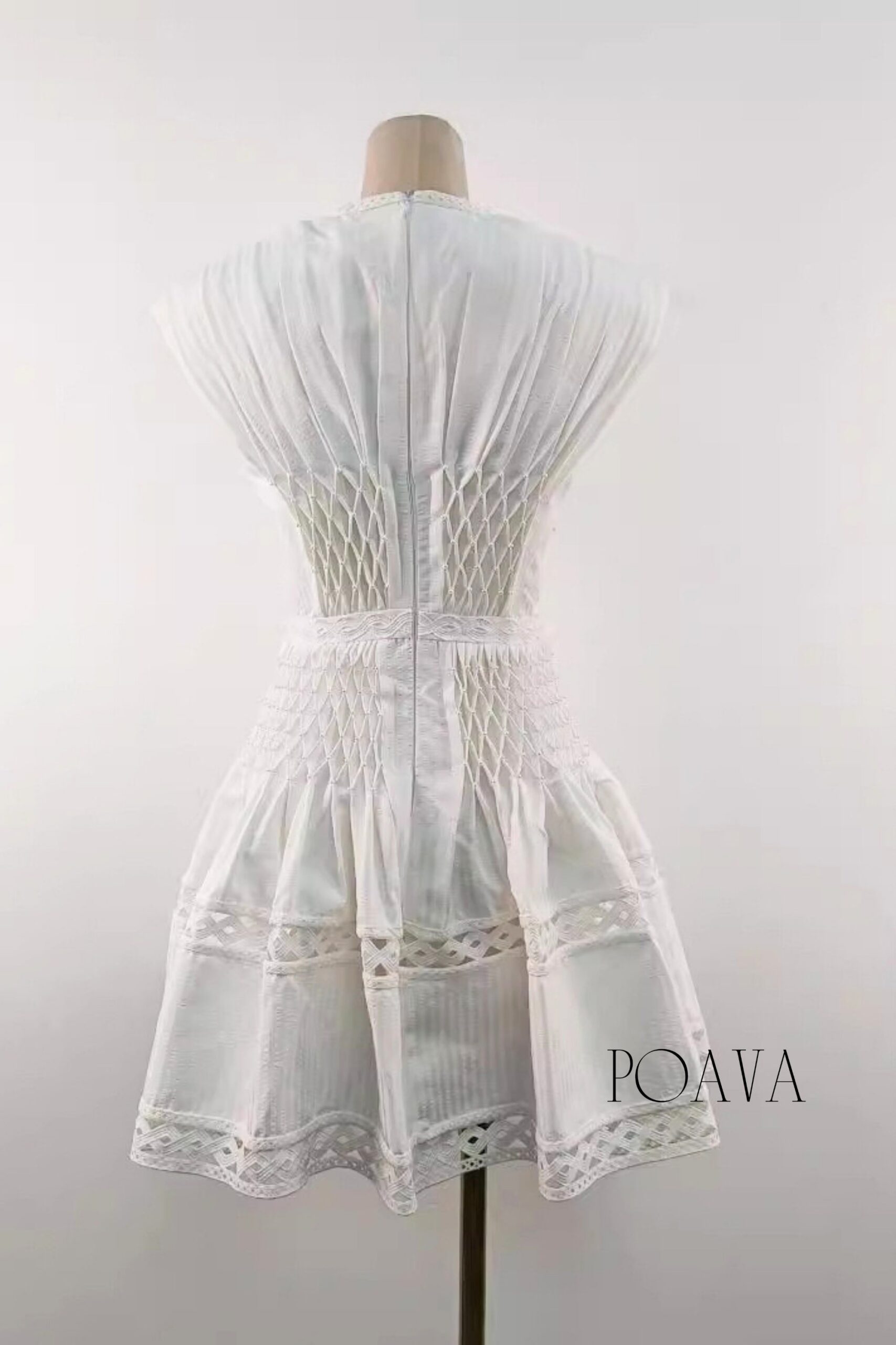 CREAM LACE MINI DRESS FOR COCKTAIL PARTY