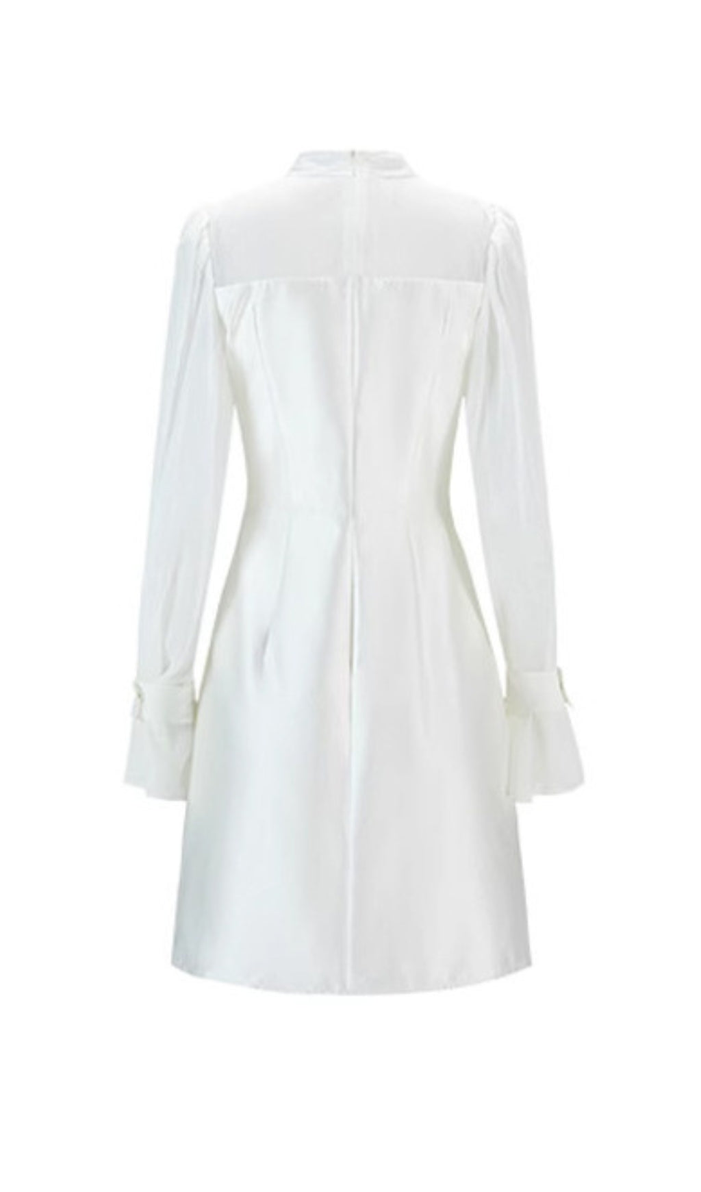 WHITE MESH LONG SLEEVE PARTY MINI DRESS