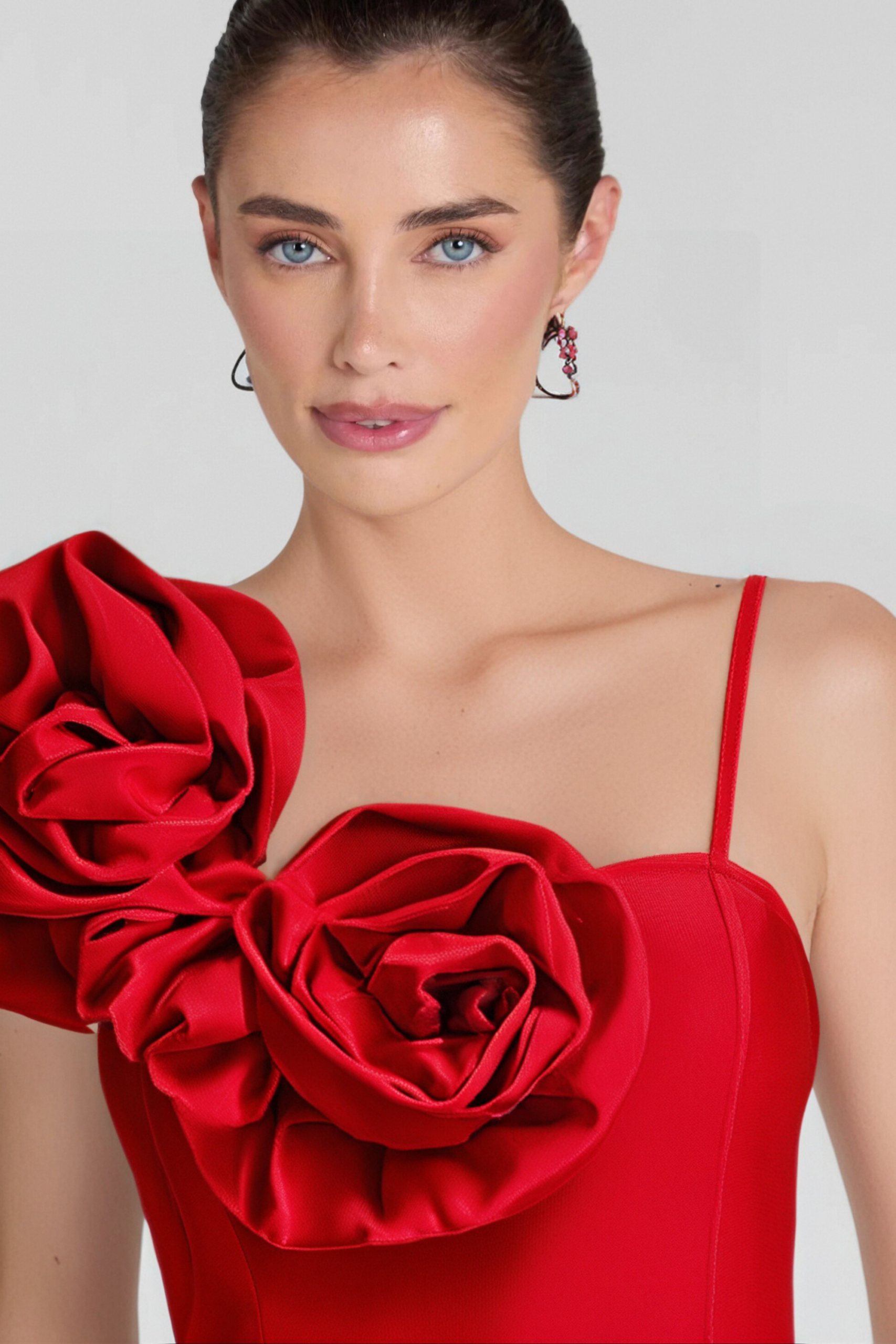 BIG FLORAL BANDAGE MIDI DRESS