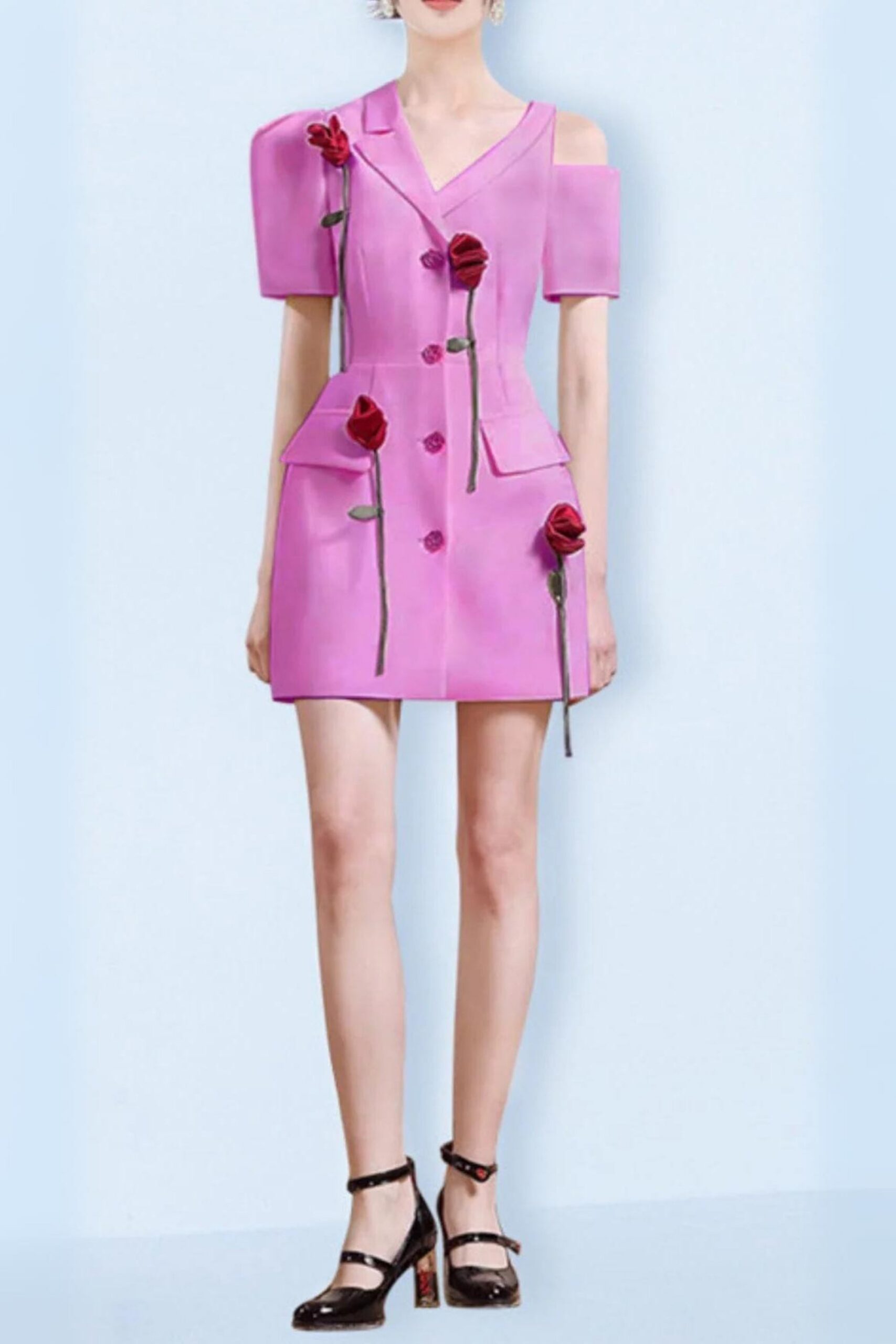 ROSE ASYMMETRIC JACKET DRESS PINK PARTY