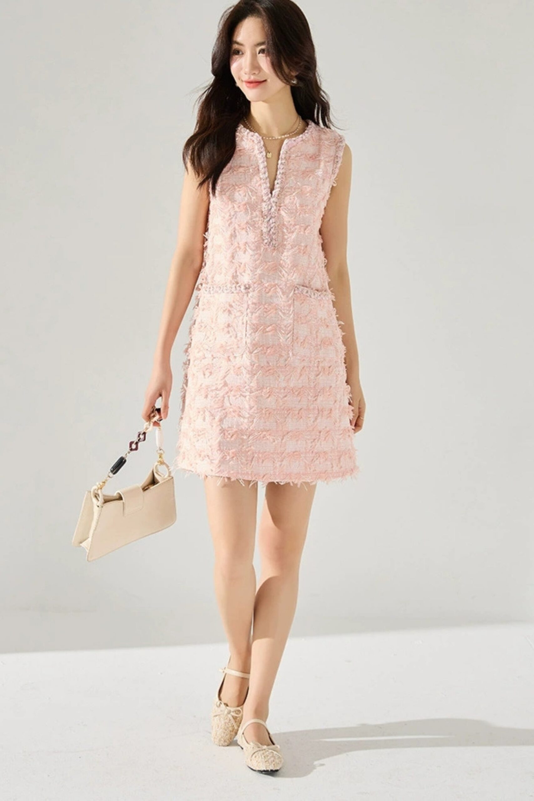 2_56faa7c4-3b33-46f2-b9f5-fec82e578585 SLEEVELESS PINK FLOWER MINI DRESS FOR PARTY