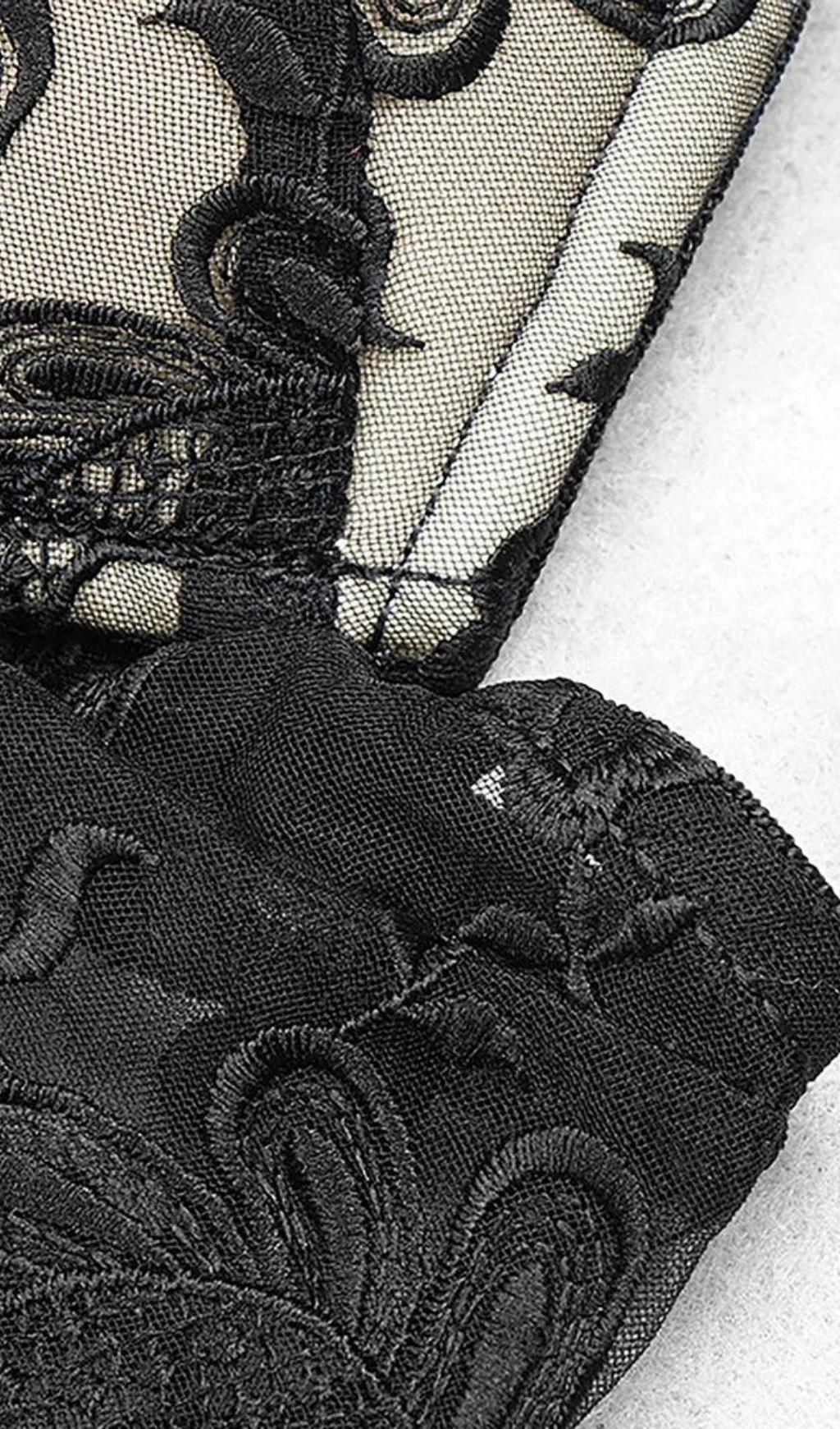 BLACK LACE BANDAGE BODYCON JUMPSUIT FOR PARTY