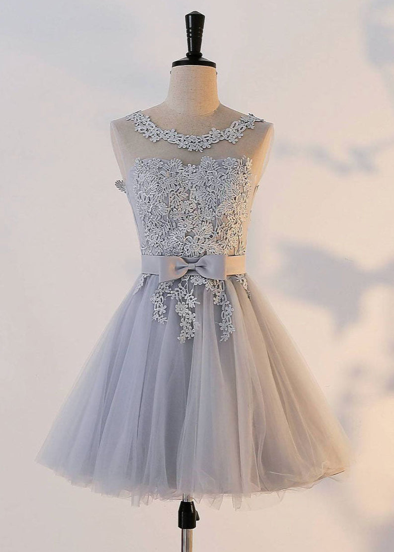 2_5c36d783-ceb8-463f-8c82-a0993f3e73a5 GRAY TULLE LACE MINI PROM DRESS